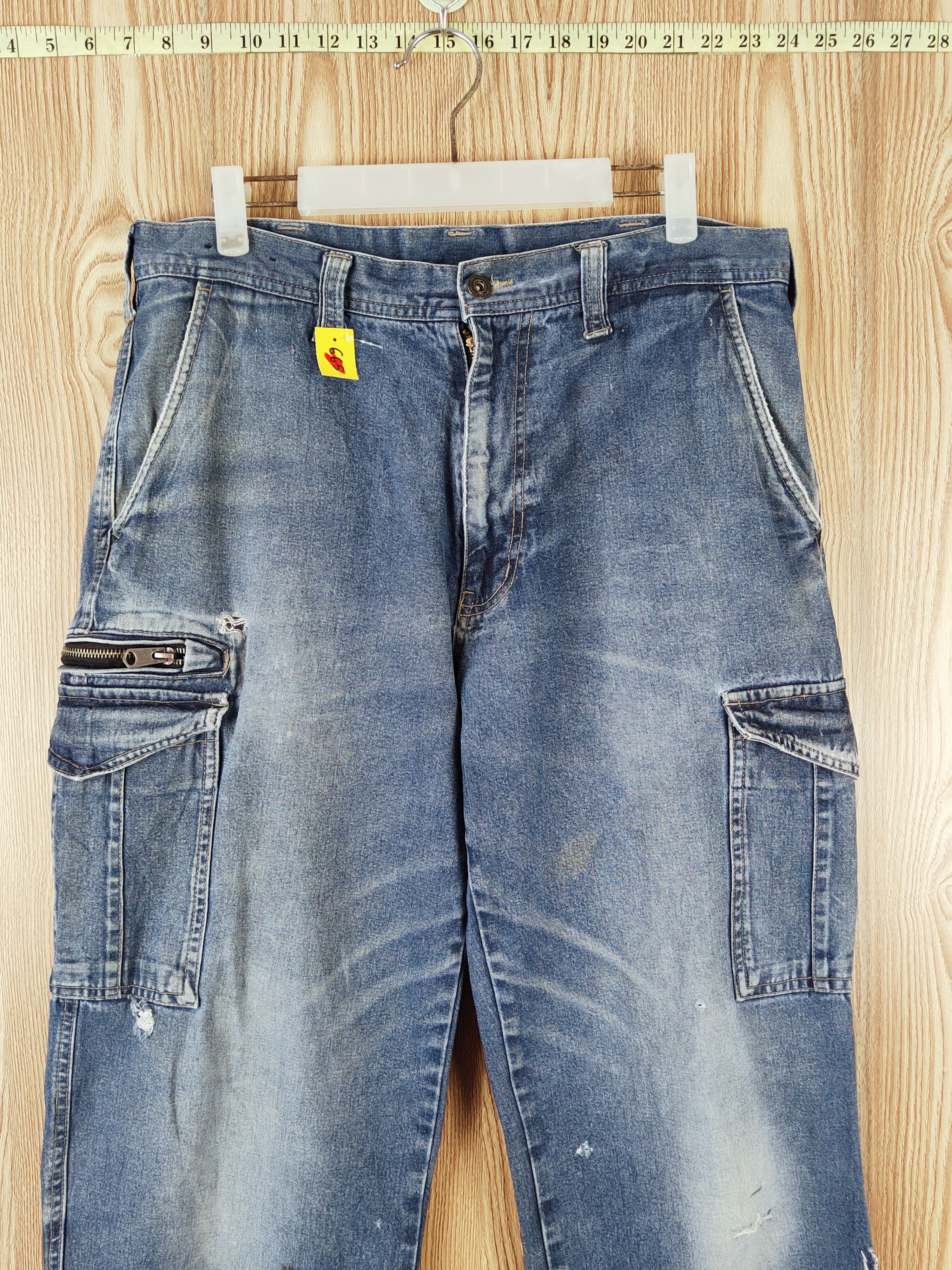 Japanese Brand Evenriver Dark Blue Faded Distressed Ripped Jeans #W612 Size US 34 / EU 50 - 2 Thumbnail