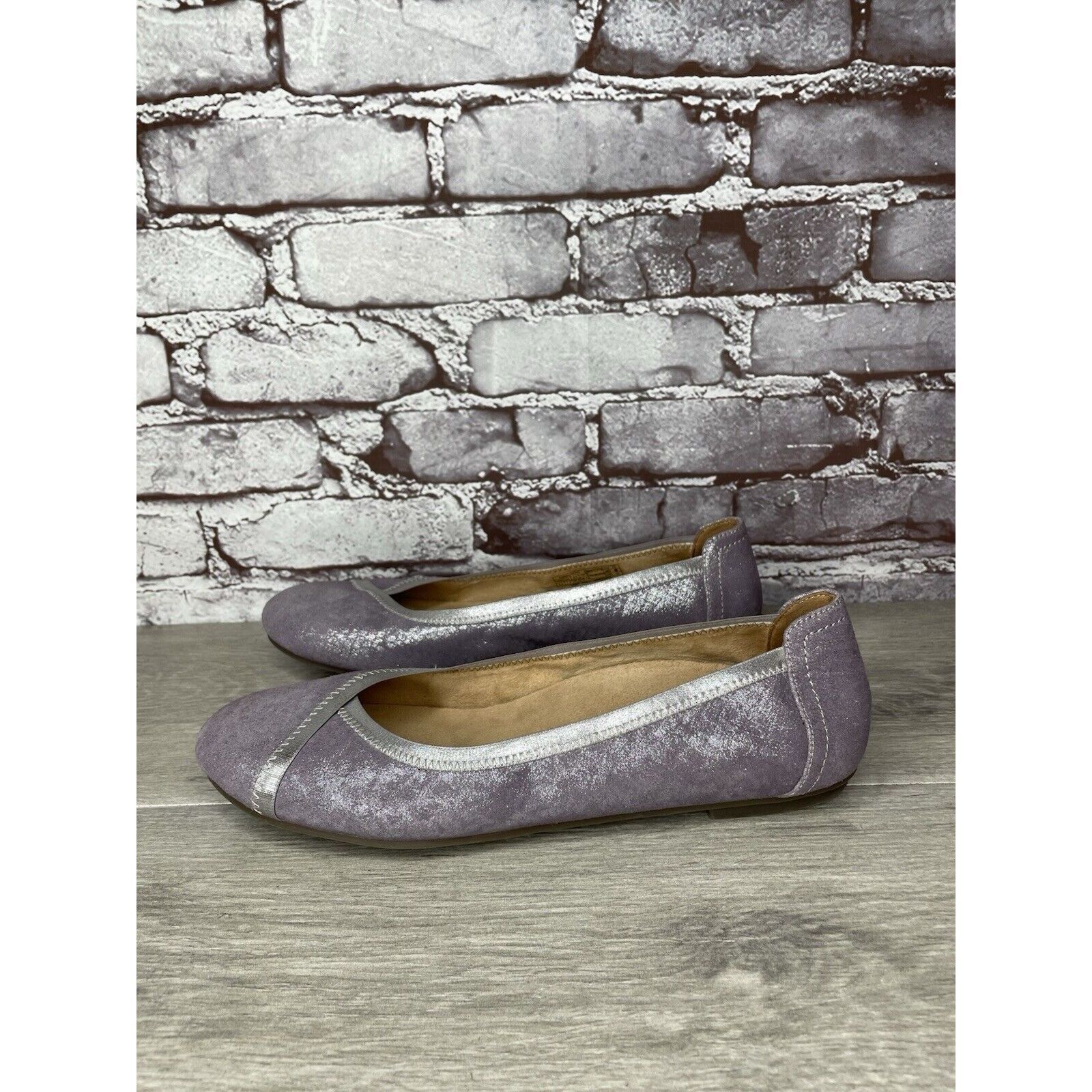 Other Vionic Caroll Metallic Shimmer Pewter Purple Leather Flats W Size US 9.5 / IT 39.5 - 17 Thumbnail