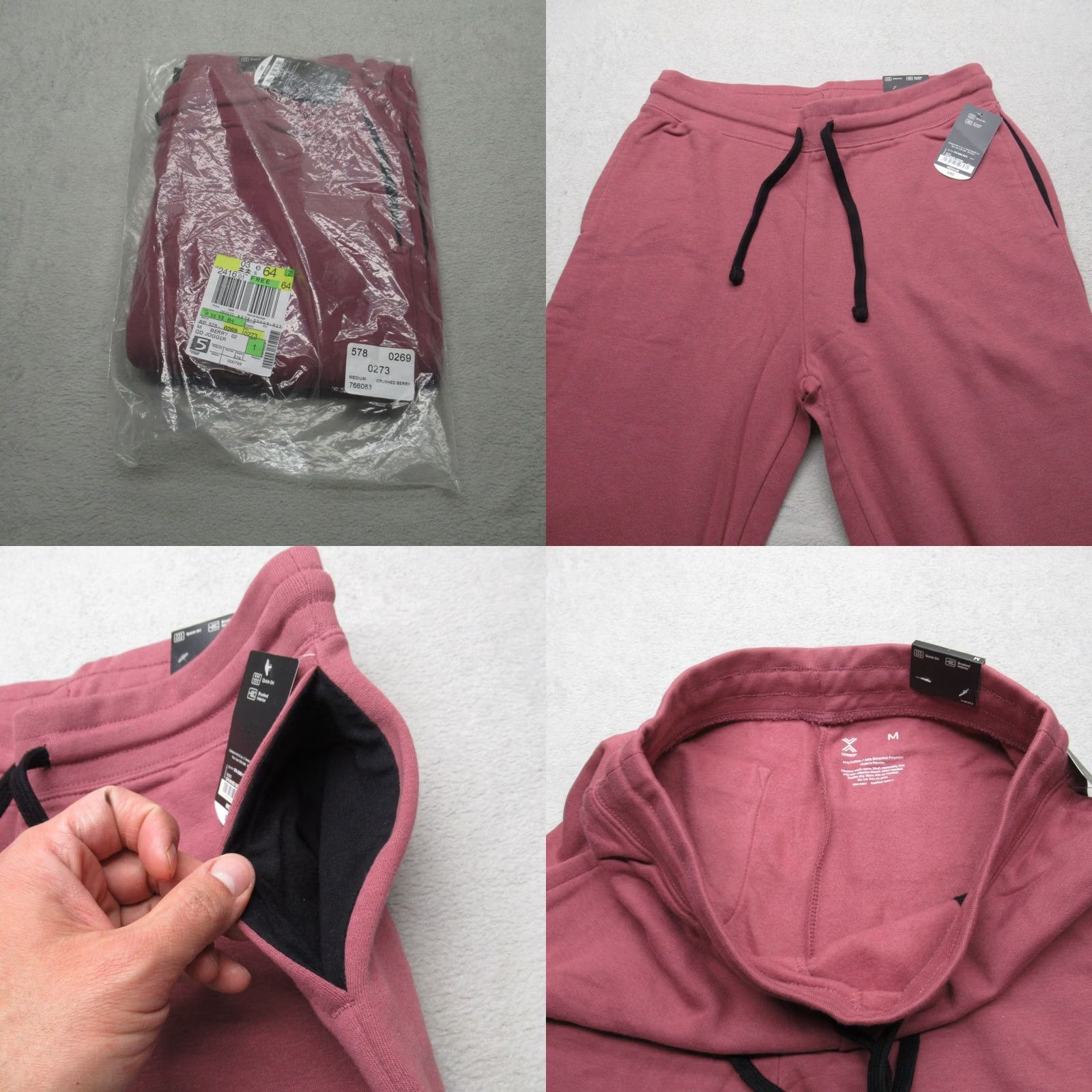 Vintage Xersion Jogger Pants Mens Medium Quick-Dri Brushed Interior Crushed Berry NEW Size US 31 - 8 Thumbnail