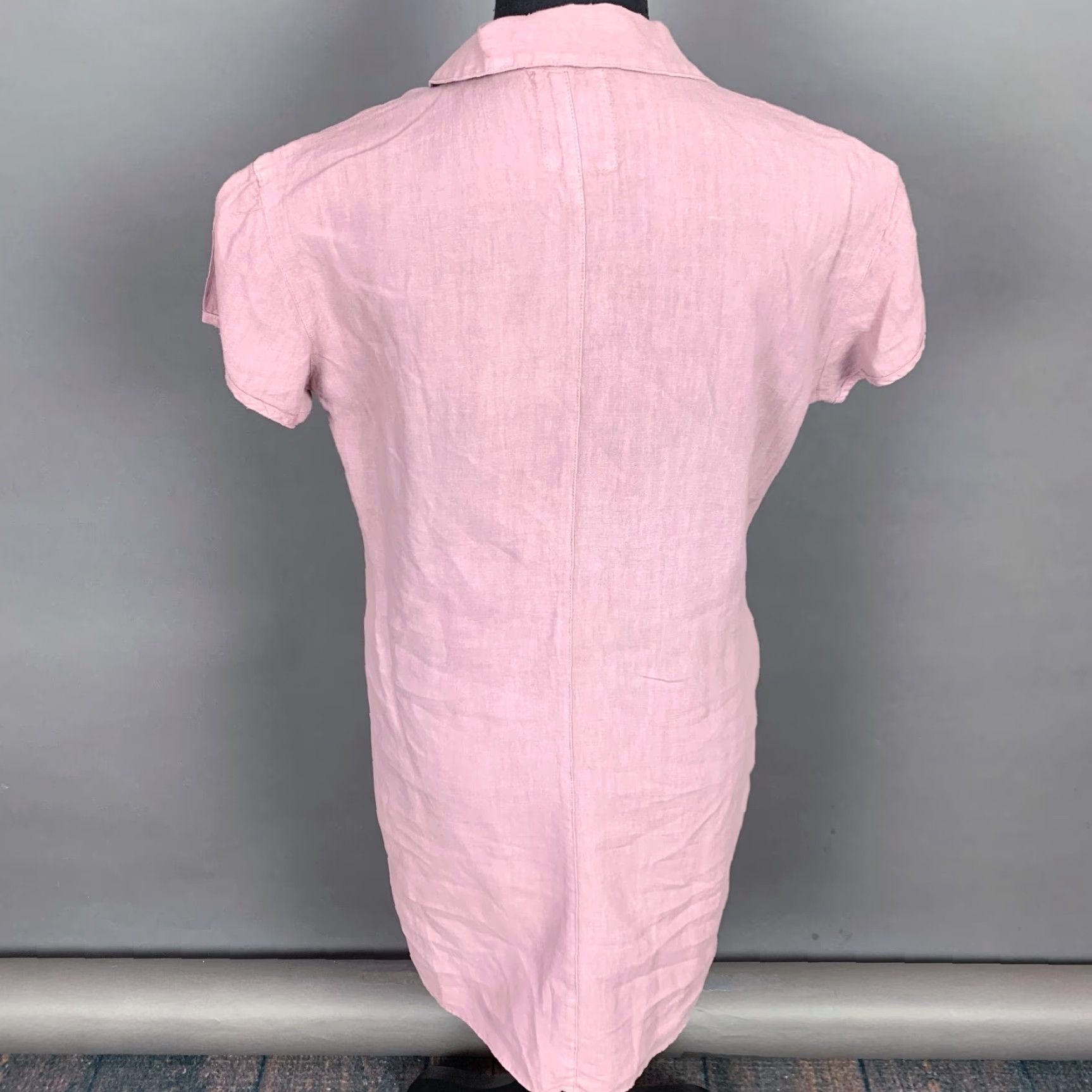 Vintage Kleen Dusty Lavender Purple Tunic Short Sleeve Linen Dress Pockets Small Women Shirt? Size 28" / US 6 / IT 42 - 4 Thumbnail