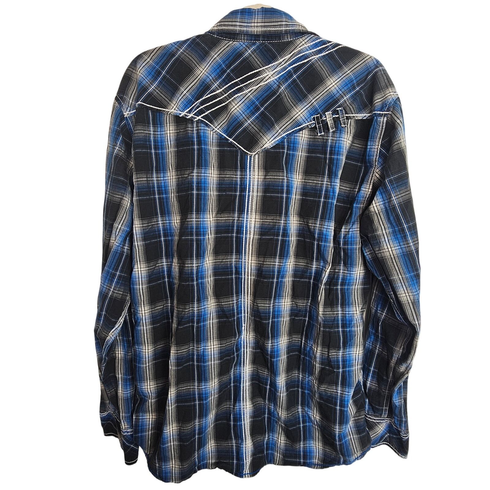 BKE BKE Men Plaid Western Shirt XL Snap Slim Fit Cowboy Country Size US XL / EU 56 / 4 - 8 Thumbnail