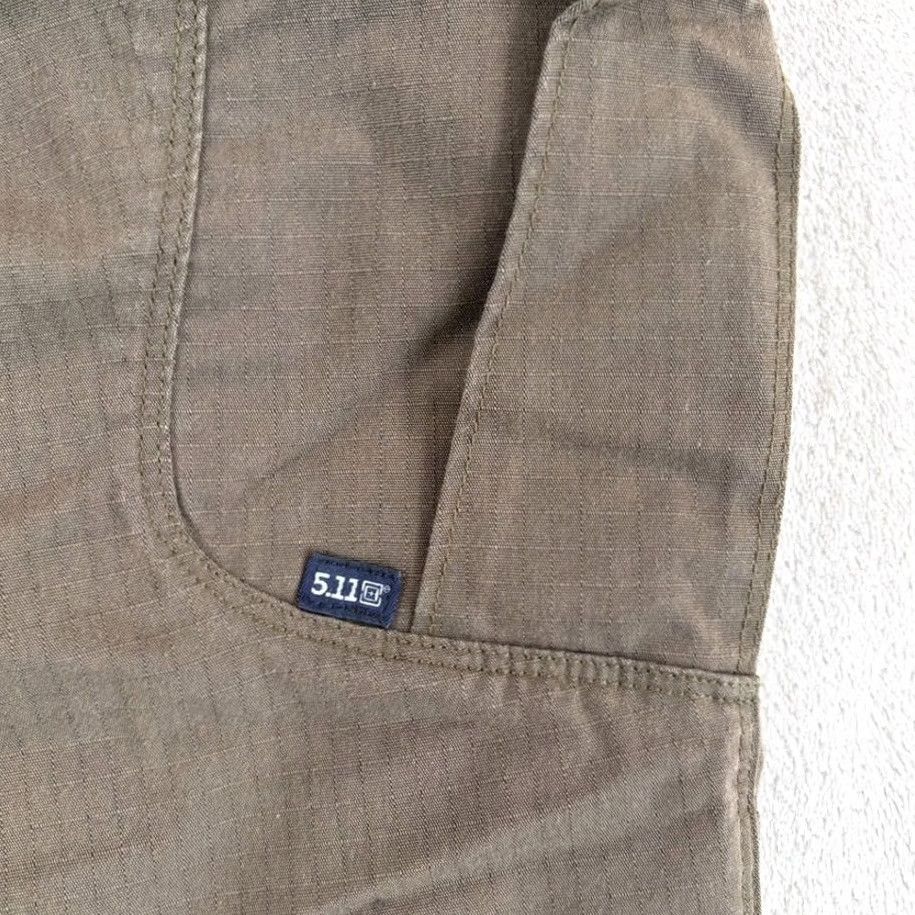 Vintage 5.11 Tactical Stryke Cargo Pants Men 38x30 Green Regular Fit Ripstop Canvas Cotton Polyester Zip Button Snap Cargo Pockets Moisture Wicking Size US 38 / EU 54 - 3 Thumbnail