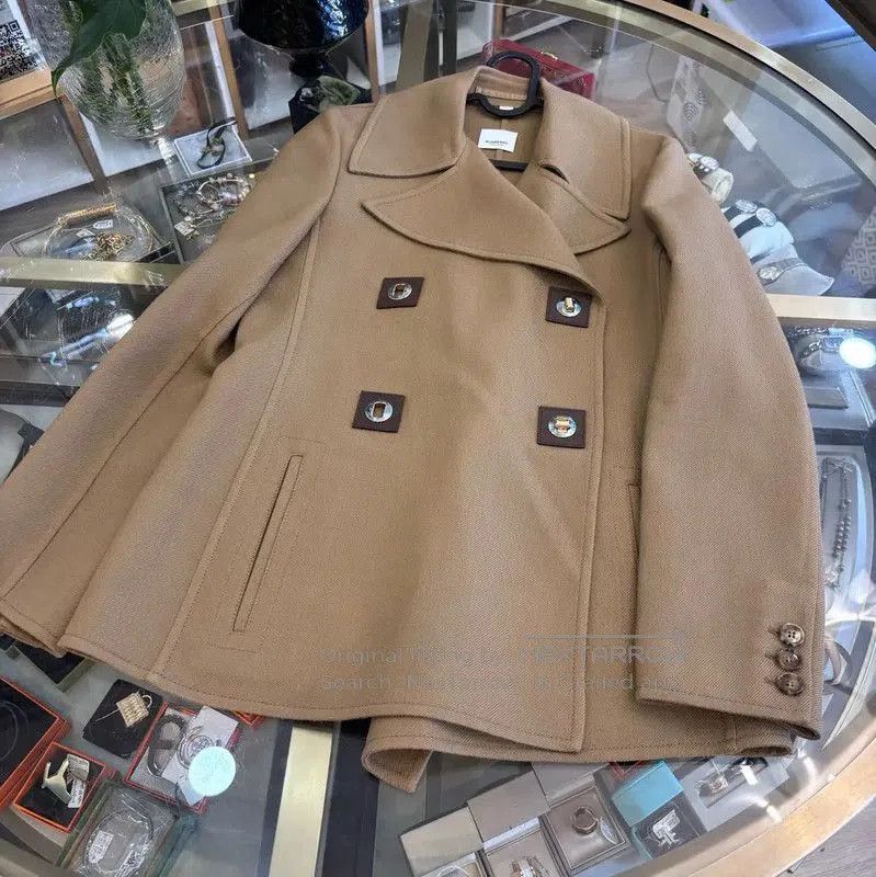Burberry Burberry Brown Wool Short Coat for Women. Size S / US 4 / IT 40 - 3 Thumbnail