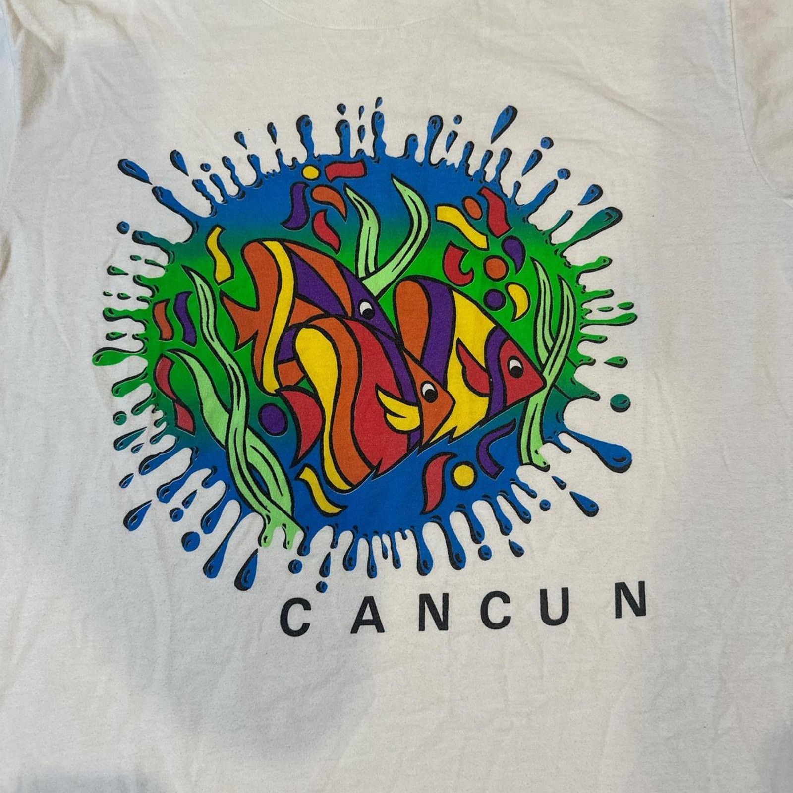 Vintage Vintage 90s Single-Stitch Cancun Fish Nature Shirt Size XL Size US XL / EU 56 / 4 - 2 Thumbnail