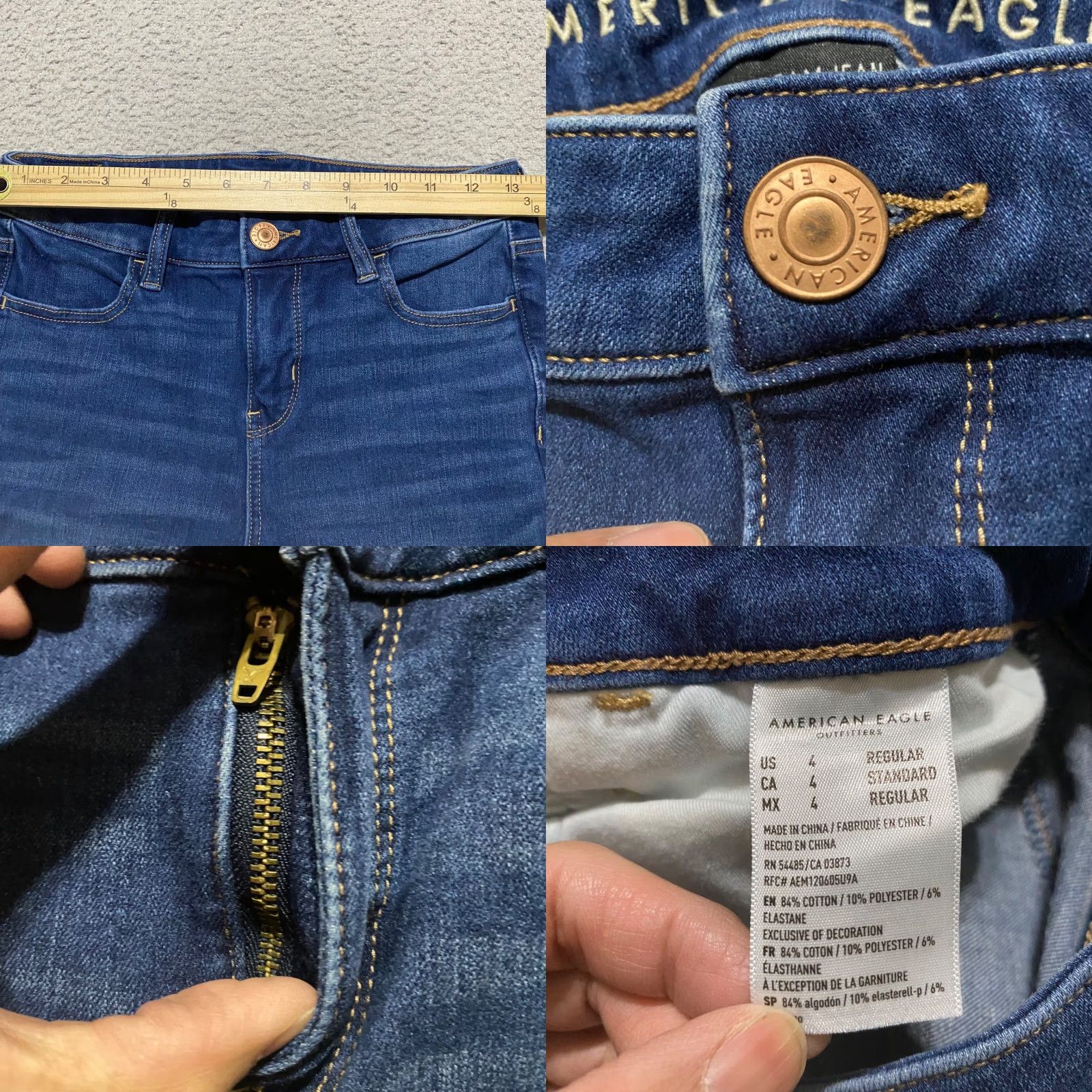 American Eagle Outfitters American Eagle Outfitters Jeans Womens 4 Blue Denim Jegging Dark Wash Mid Rise Stretch Size 27" / US 4 / IT 40 - 8 Thumbnail