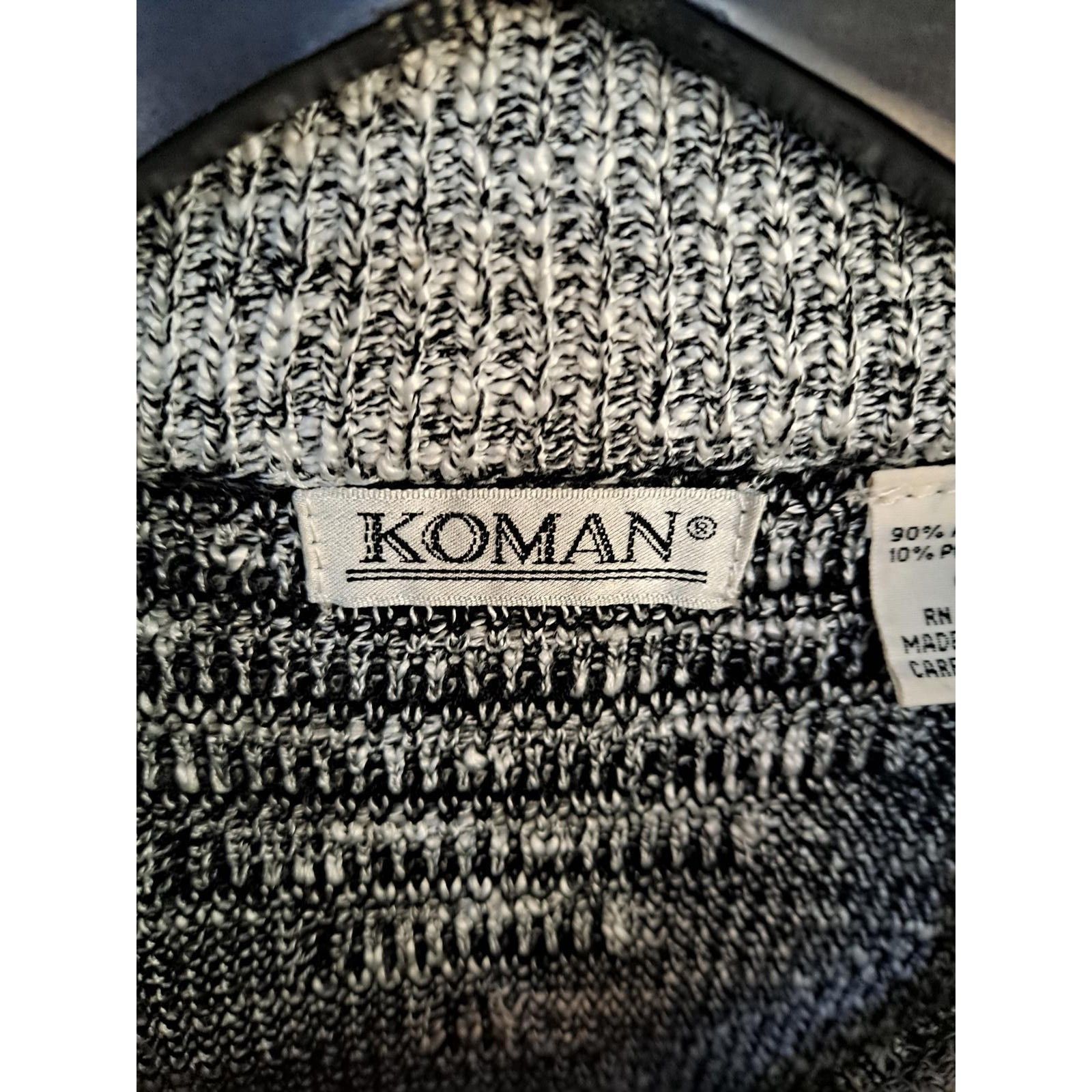 Koman Vintage 90's Koman Knit Sweater with Abstract Design Size La Size US L / EU 52-54 / 3 - 4 Thumbnail