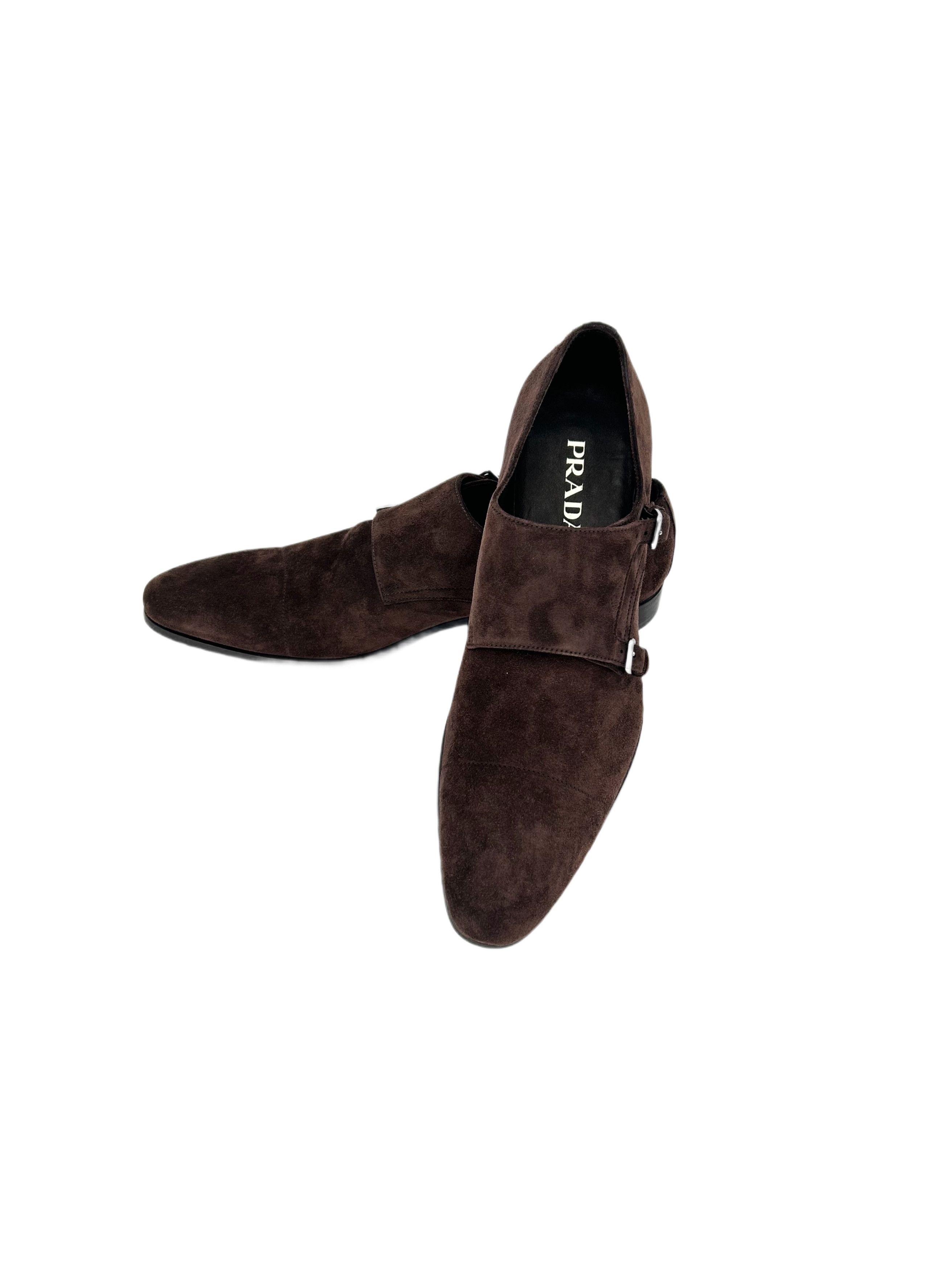 Prada Prada Brown Suede Double Monk Strap Shoe Size US 11 / EU 44 - 4 Thumbnail