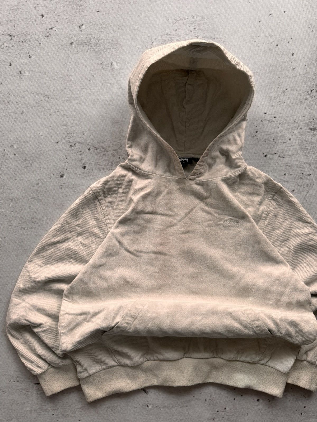 Stussy × Vintage STUSSY VELVET BASIC LOGO VINTAGE OVERSIZE HOODIE Size US S / EU 44-46 / 1 - 2 Thumbnail