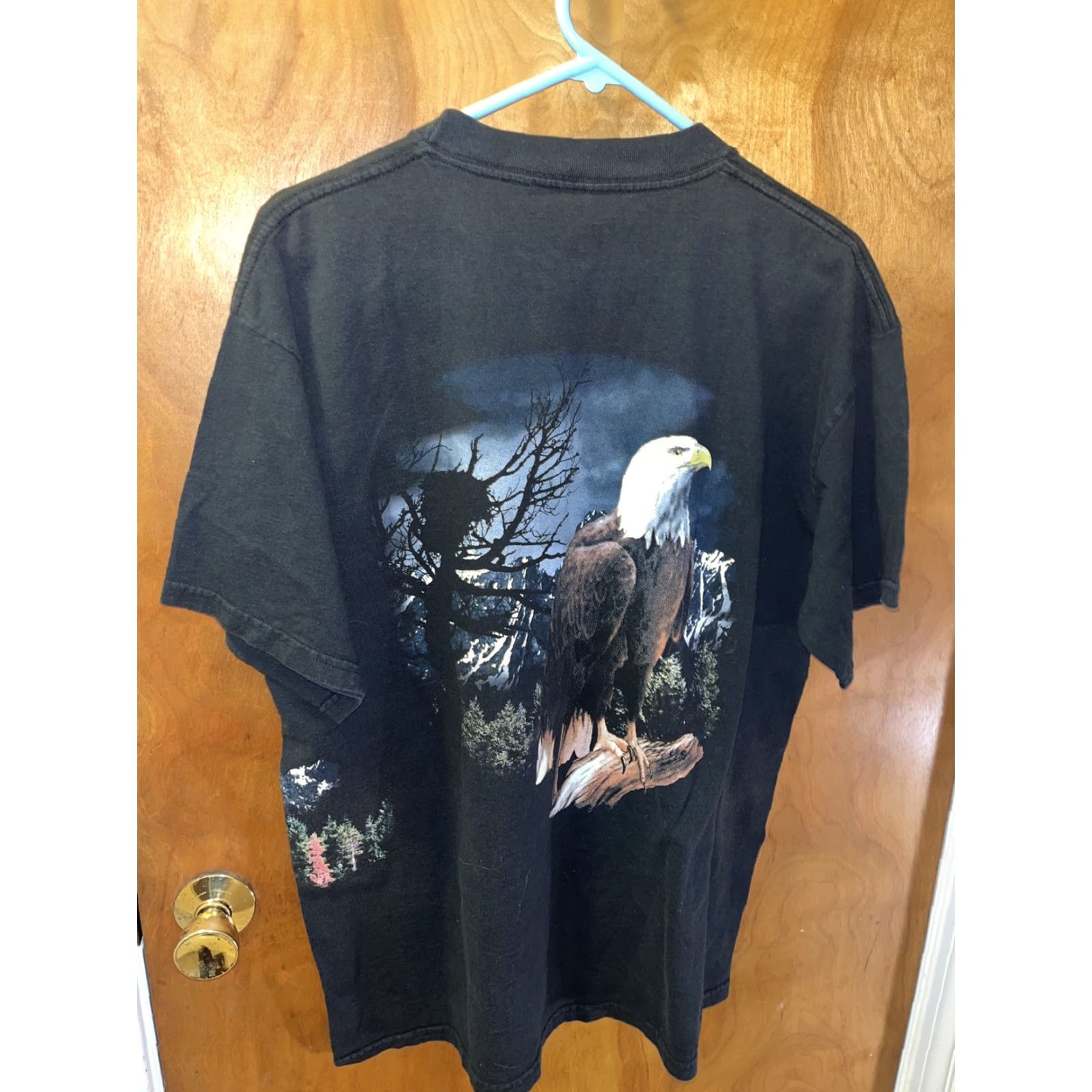 Vintage VINTAGE Bald Eagle T-Shirt Men XL Black 90s Nature Eagle Graphic Cotton TNT by Trau & Loevner Size US XL / EU 56 / 4 - 4 Thumbnail