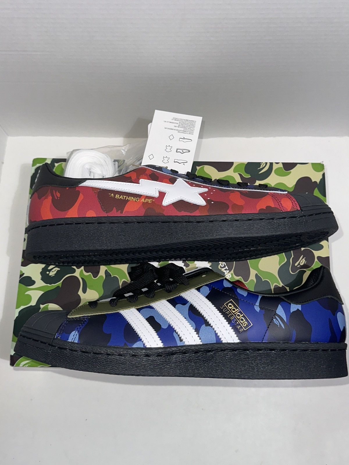 Adidas × Bape RARE! BAPE X Adidas ABC Crazy Camo Superstar 80s DS US11 Size US 11 / EU 44 - 2 Thumbnail