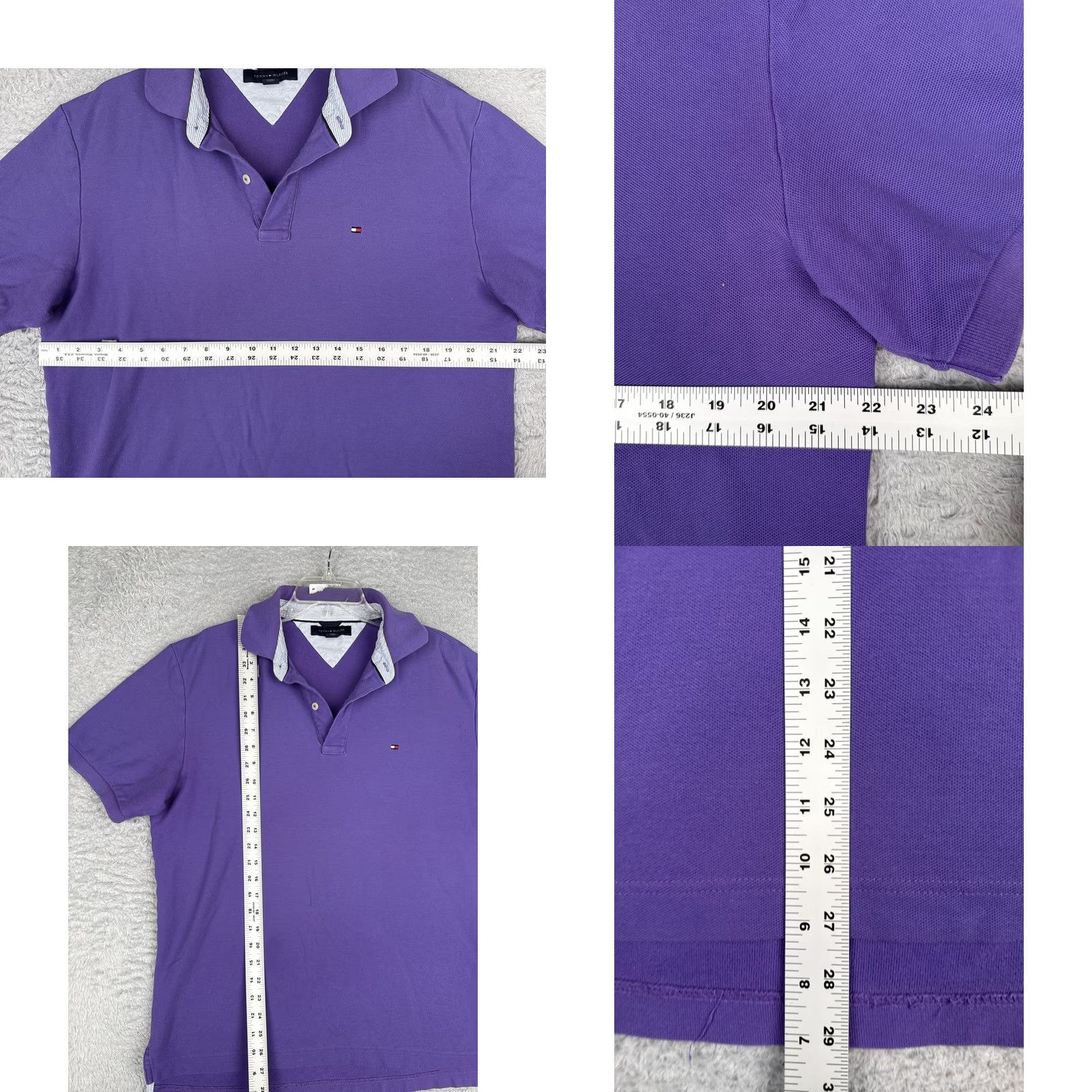 Tommy Hilfiger Tommy Hilfiger Polo Shirt Mens Large Purple Cotton Logo Casual Short Sleeve Size US L / EU 52-54 / 3 - 8 Thumbnail