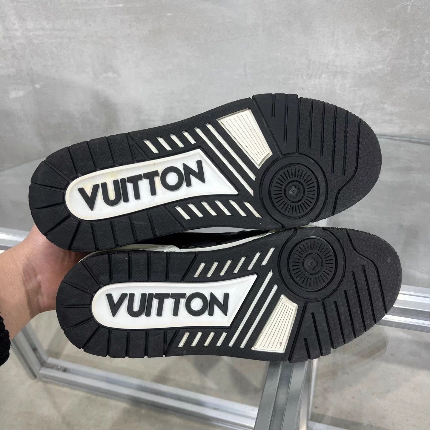 Louis Vuitton LV Trainer Black & White Embossed UK4 38 Size US 6.5 / IT 36.5 - 7 Thumbnail