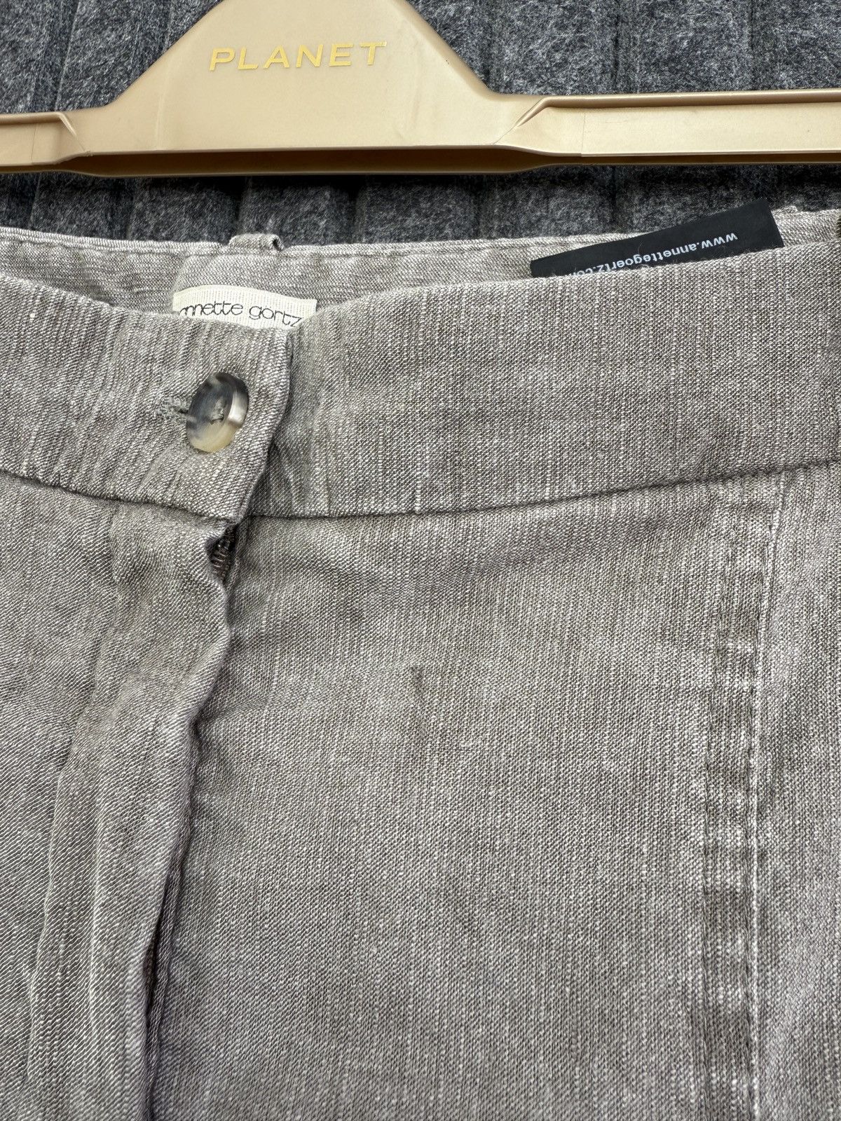 Annette Gortz Vintage Annette Gortz Gray Linen Blend Cropped women’s Pants Size 25" / US 0 / IT 36 - 5 Thumbnail