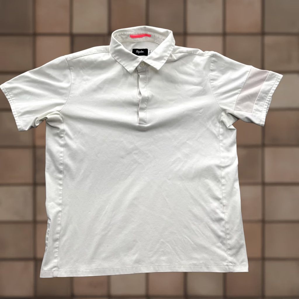 Rapha Rapha Essential Polo Shirt Mens Medium White Cycling Jersey Performance Size US M / EU 48-50 / 2 - 1 Thumbnail