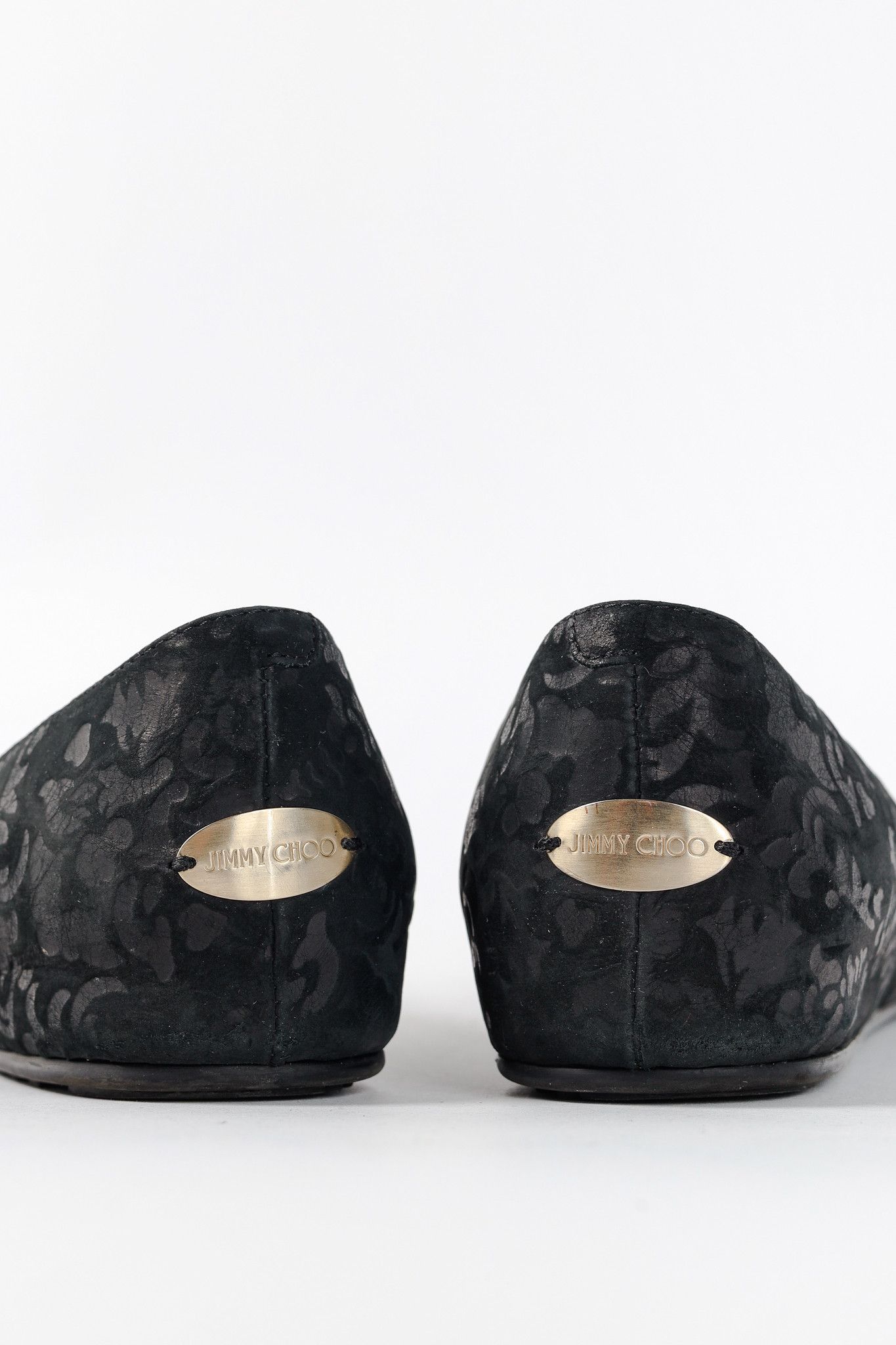 Jimmy Choo Jimmy Choo Wray Black Baroque Nubuck Leather Flats Size US 9 / IT 39 - 10 Thumbnail
