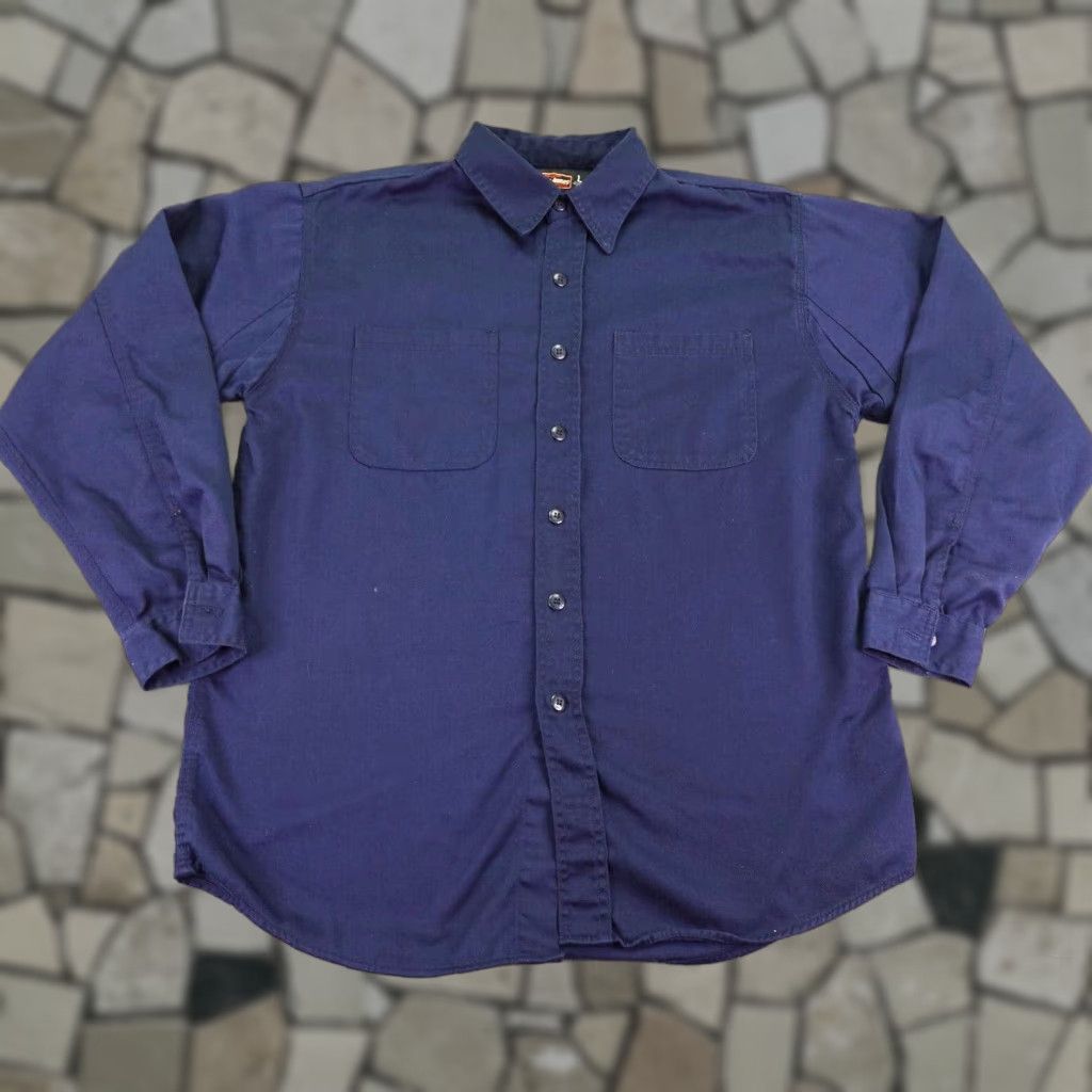 Vintage Jesse James Shirt Mens L Blue Twill Button-Up Casual Workwear Shirt Size US L / EU 52-54 / 3 - 1 Thumbnail