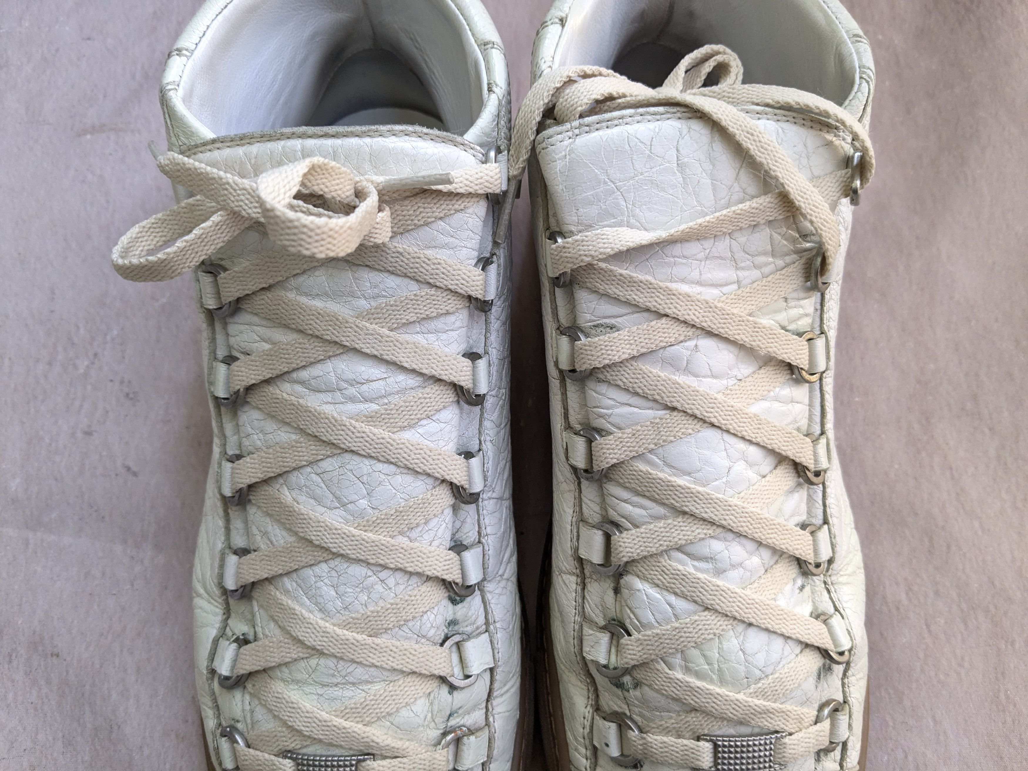 Balenciaga Balenciaga Arena White Brown Leather High Tops 13 Size US 13 / EU 46 - 6 Thumbnail