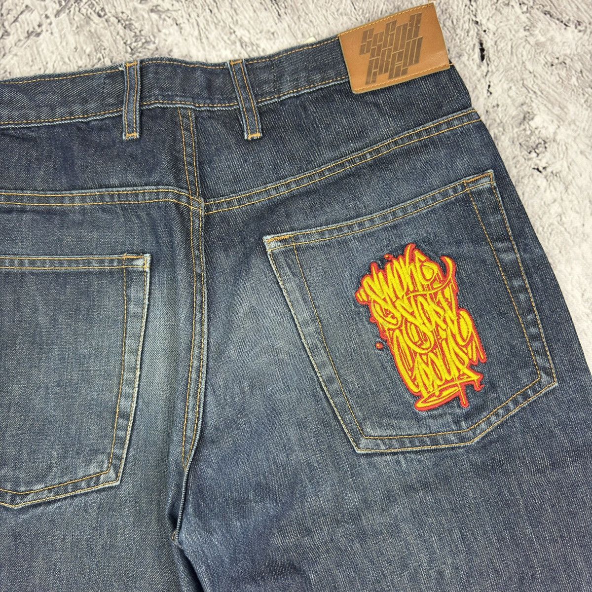 Vintage Smoke Story Group Womens Blue Indigo Raw Denim Shorts Medium Size US 30 / EU 46 - 9 Thumbnail