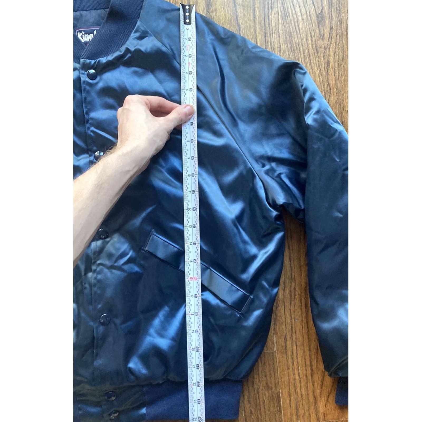 Vintage VINTAGE King Louie Jacket 80s Bomber Jacket Blue Satin Nylon Polyester Mens S Small Blue 80s Theme Biker Royalty Size US S / EU 44-46 / 1 - 5 Thumbnail