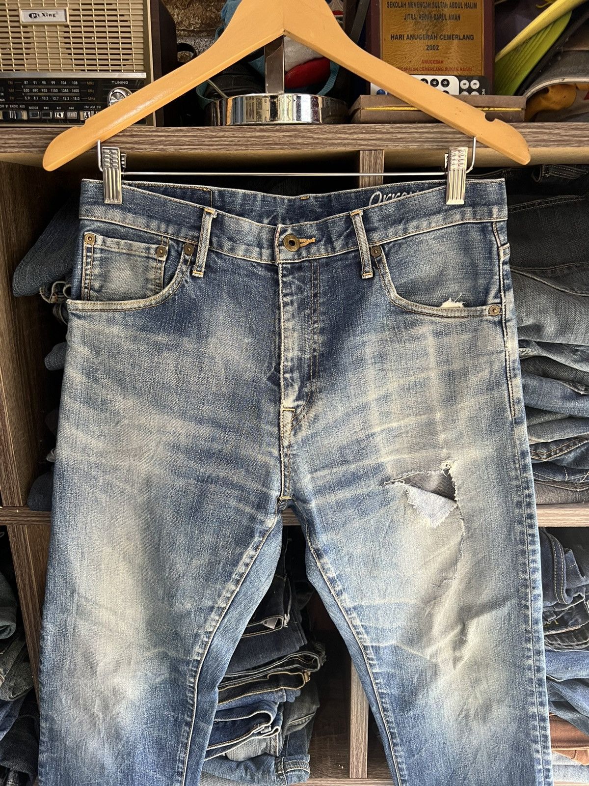 Japanese Brand 🔥Rare Blue Orrey Distressed Denim Size US 32 / EU 48 - 4 Thumbnail