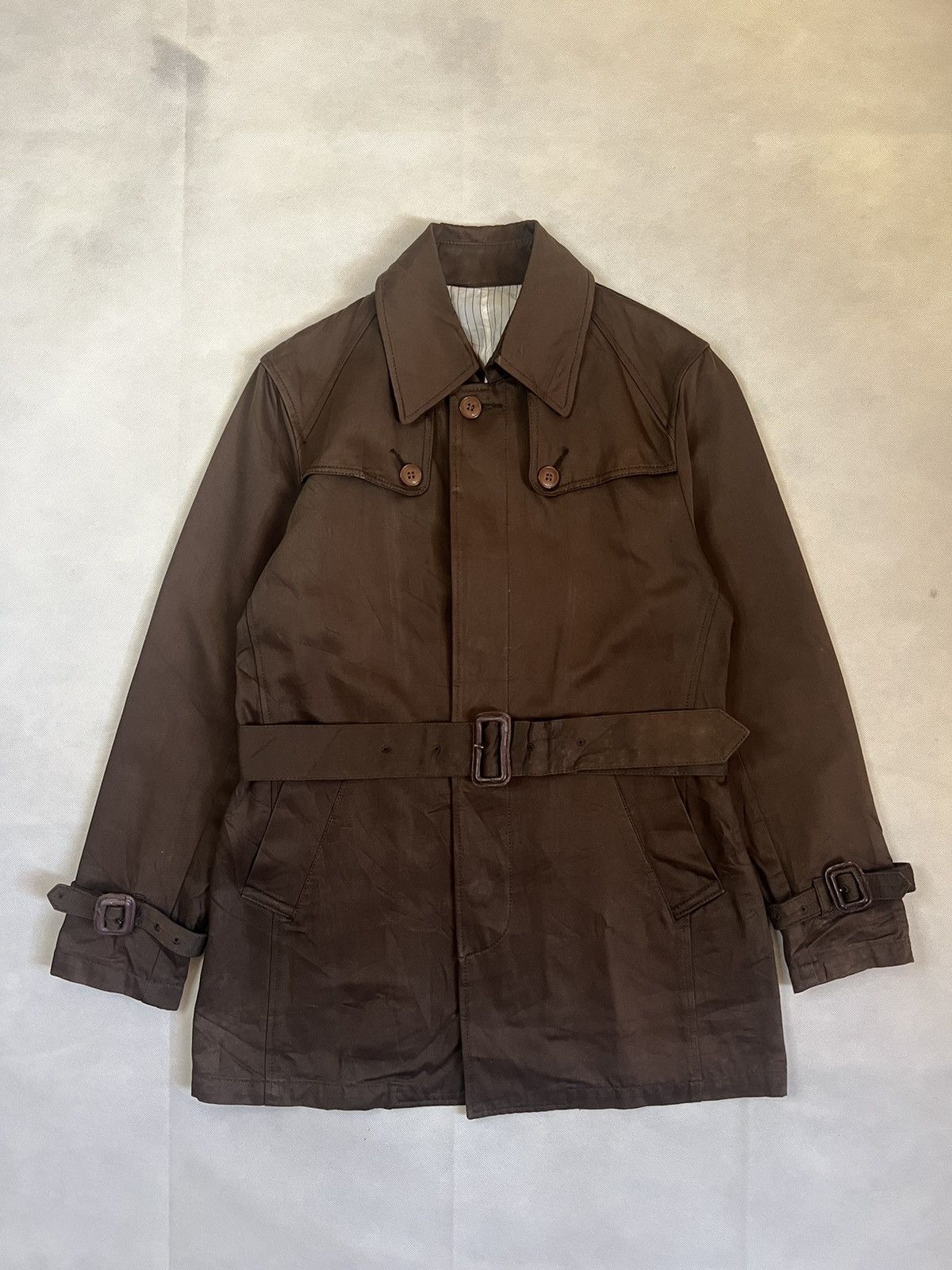 Japanese Brand Vintage TKMIXPICE Cowhide Japanese Designer Brown Coat Size XS / US 0-2 / IT 36-38 - 1 Thumbnail