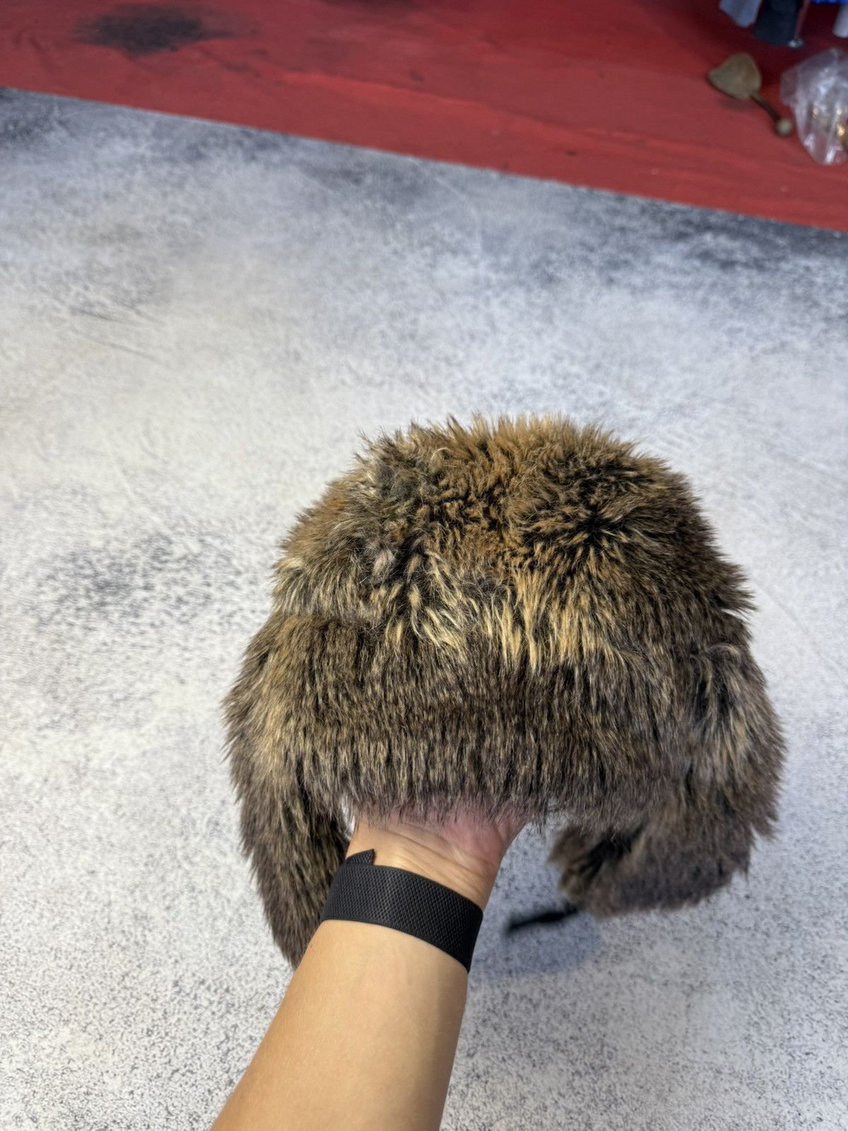 Vintage Ushanka Trapper Hat Furry Mohair Fuzzy Fur Hat Y2K 90s rare Size ONE SIZE - 4 Thumbnail