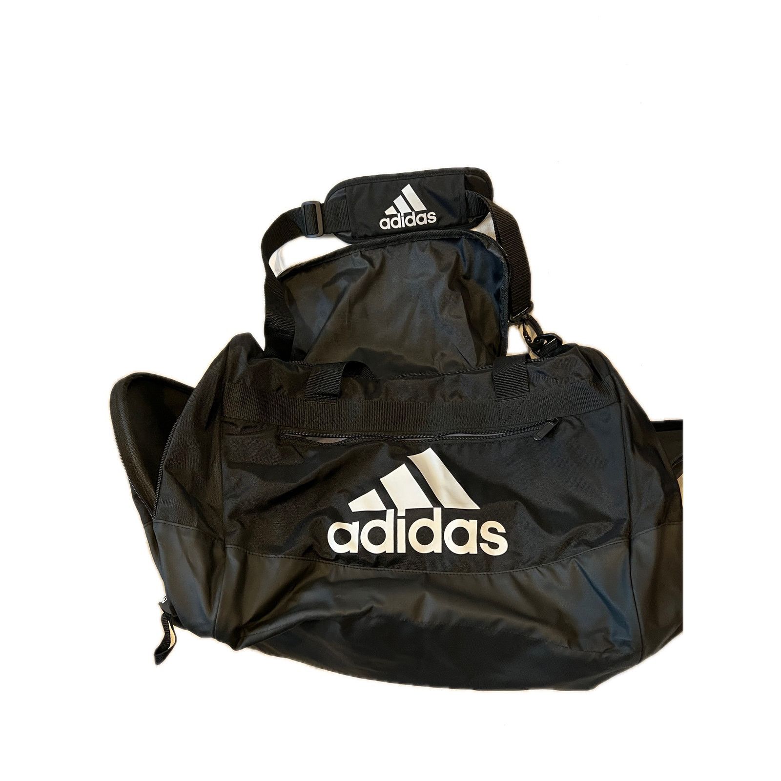 Adidas Adidas Defender Medium 20"x12"x10" Black Duffel Gym Bag Size ONE SIZE - 1 Thumbnail