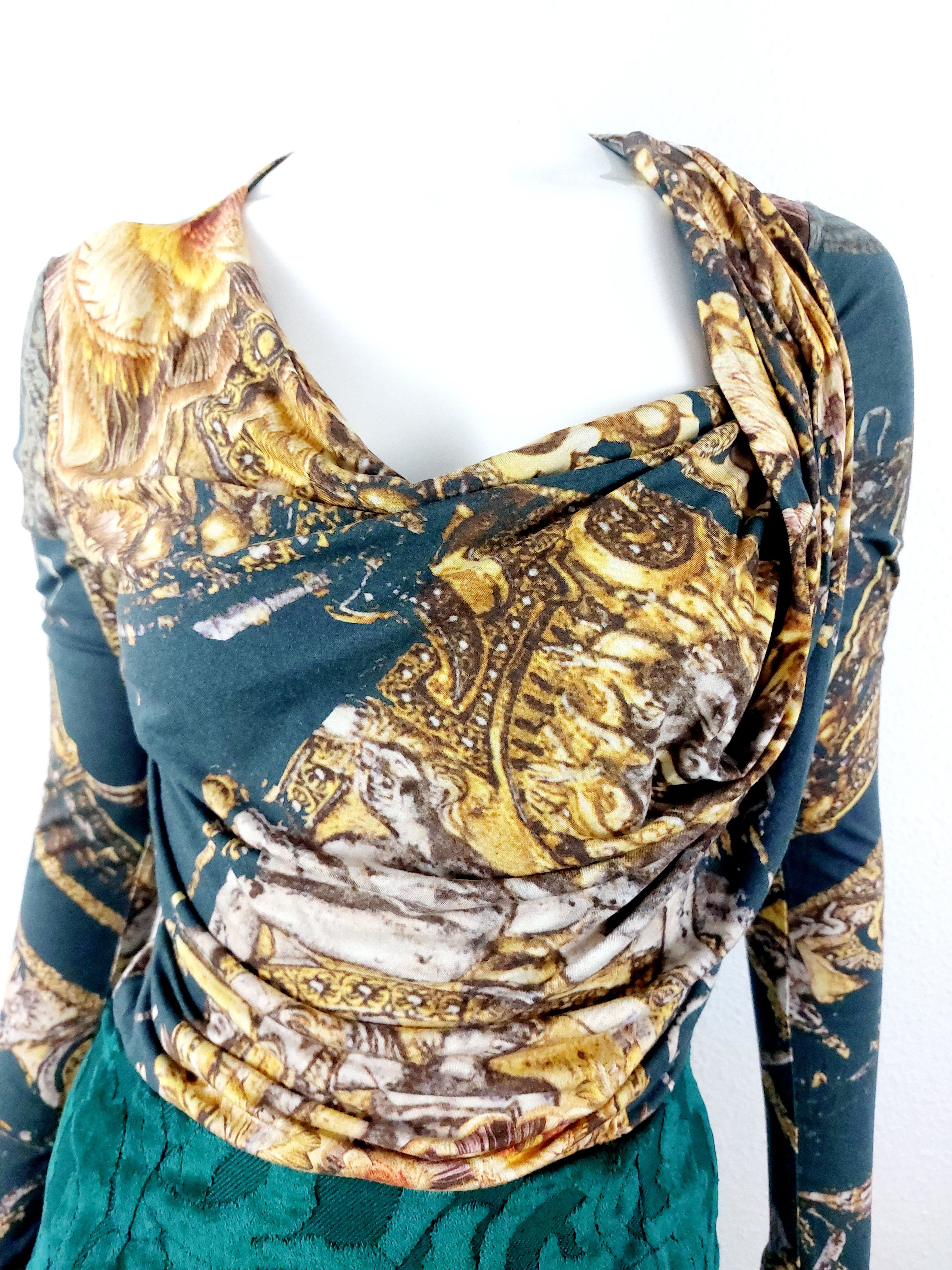 Roberto Cavalli Roberto Cavalli Greek Medusa Baroque Velvet Dress Size XS / US 0-2 / IT 36-38 - 5 Thumbnail