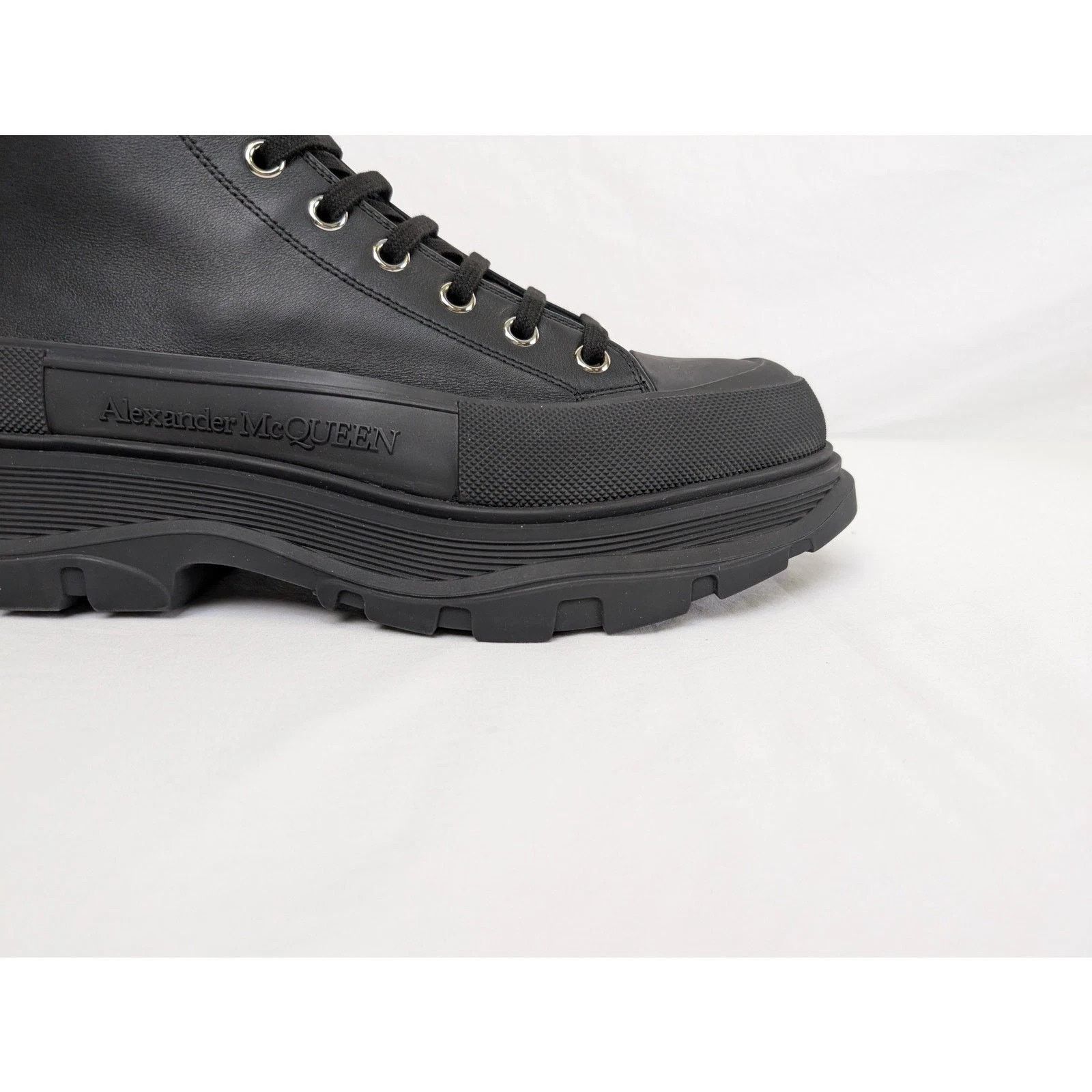 Alexander McQueen o1rshd1 Pelle S.Gomma Boots in Black/Silver Size US 13 / EU 46 - 19 Thumbnail
