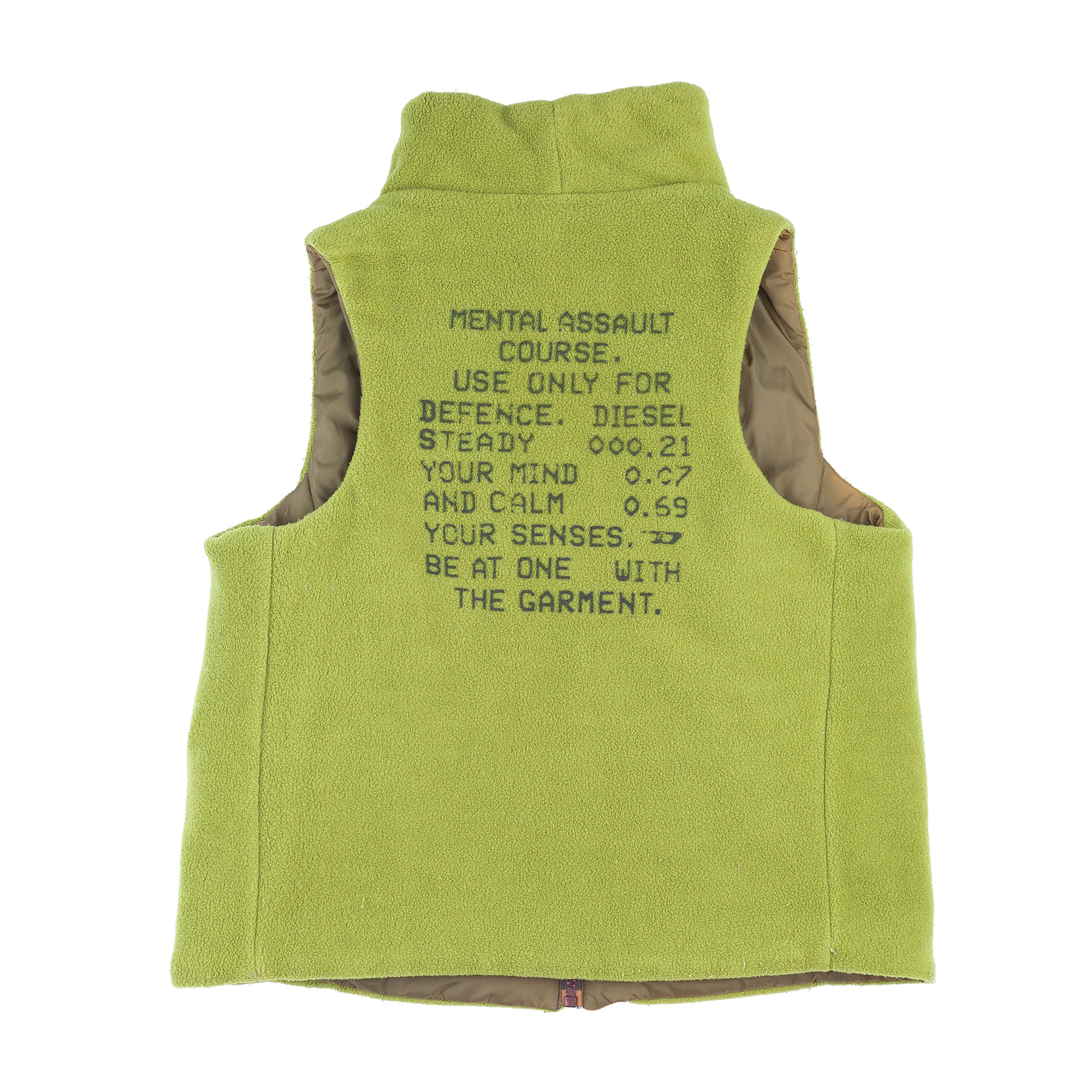 Diesel Diesel Reversible Vintage Fleece Sleeveless Green Vest Size S / US 4 / IT 40 - 1 Thumbnail