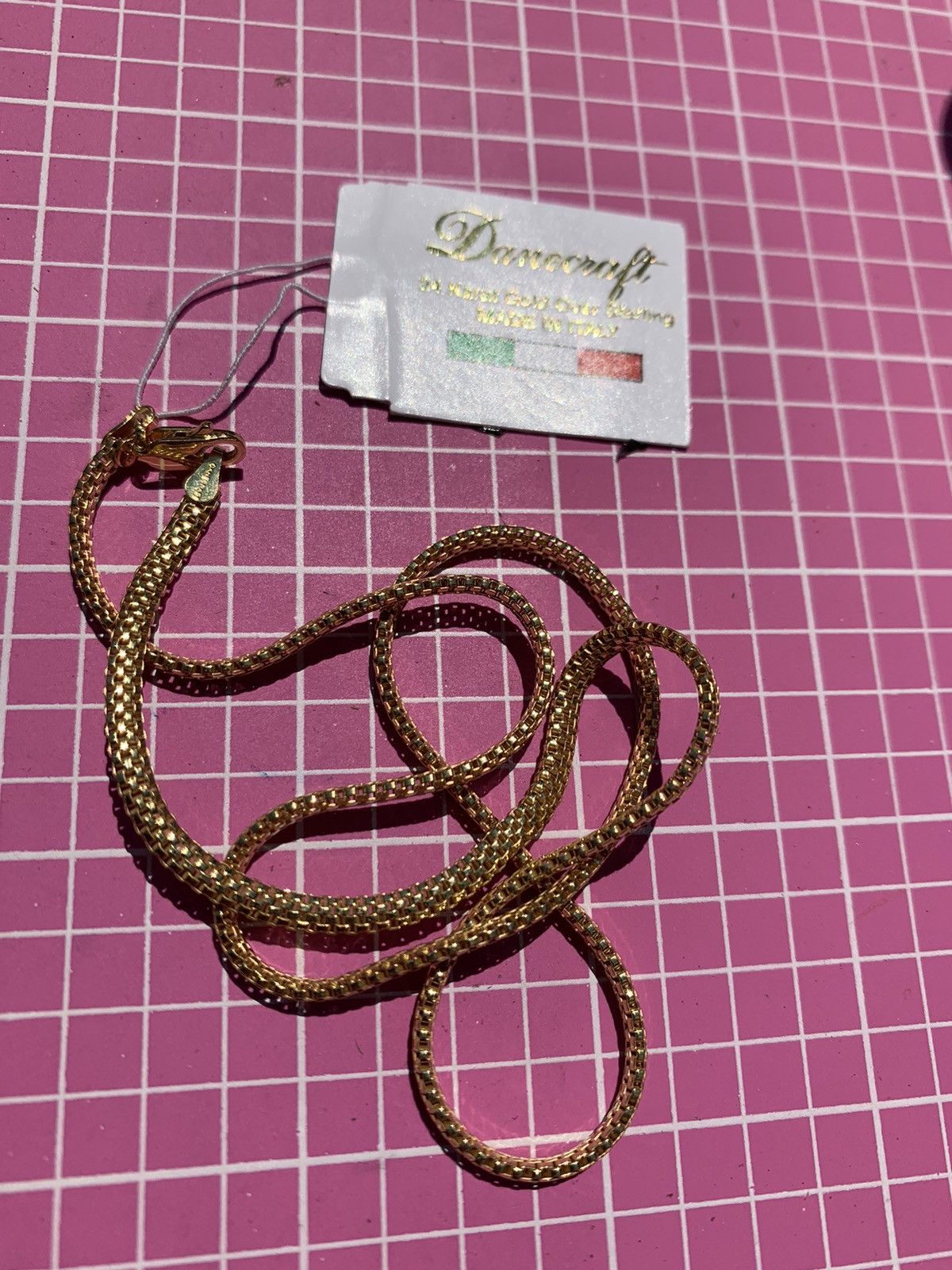 Designer Danecraft 24 Karat Gold Over 925 Sterling Silver 18” inches Size ONE SIZE - 6 Thumbnail
