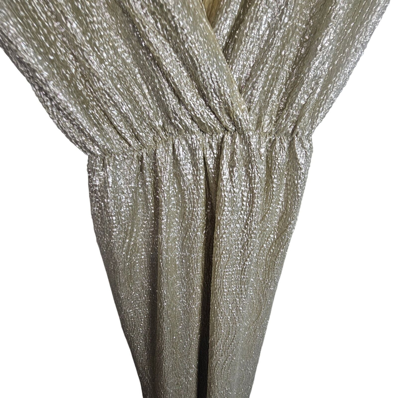 Lulus Lulus Womens All That Shimmers Maxi Dress Sz S Gold Wedding Size S / US 4 / IT 40 - 4 Thumbnail