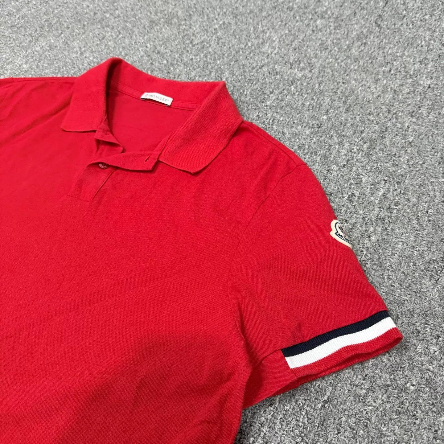 Moncler Moncler Red Logo Short-Sleeve Polo Shirt L 99 New Size L / US 10 / IT 46 - 3 Thumbnail