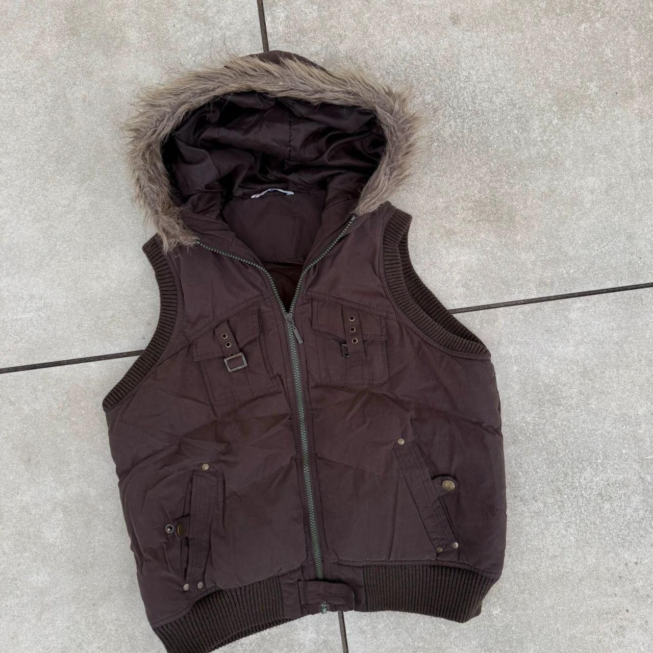 Vintage Vintage 90s Faux Fur Warmed Vest Gilet Brown Size L / US 10 / IT 46 - 4 Thumbnail