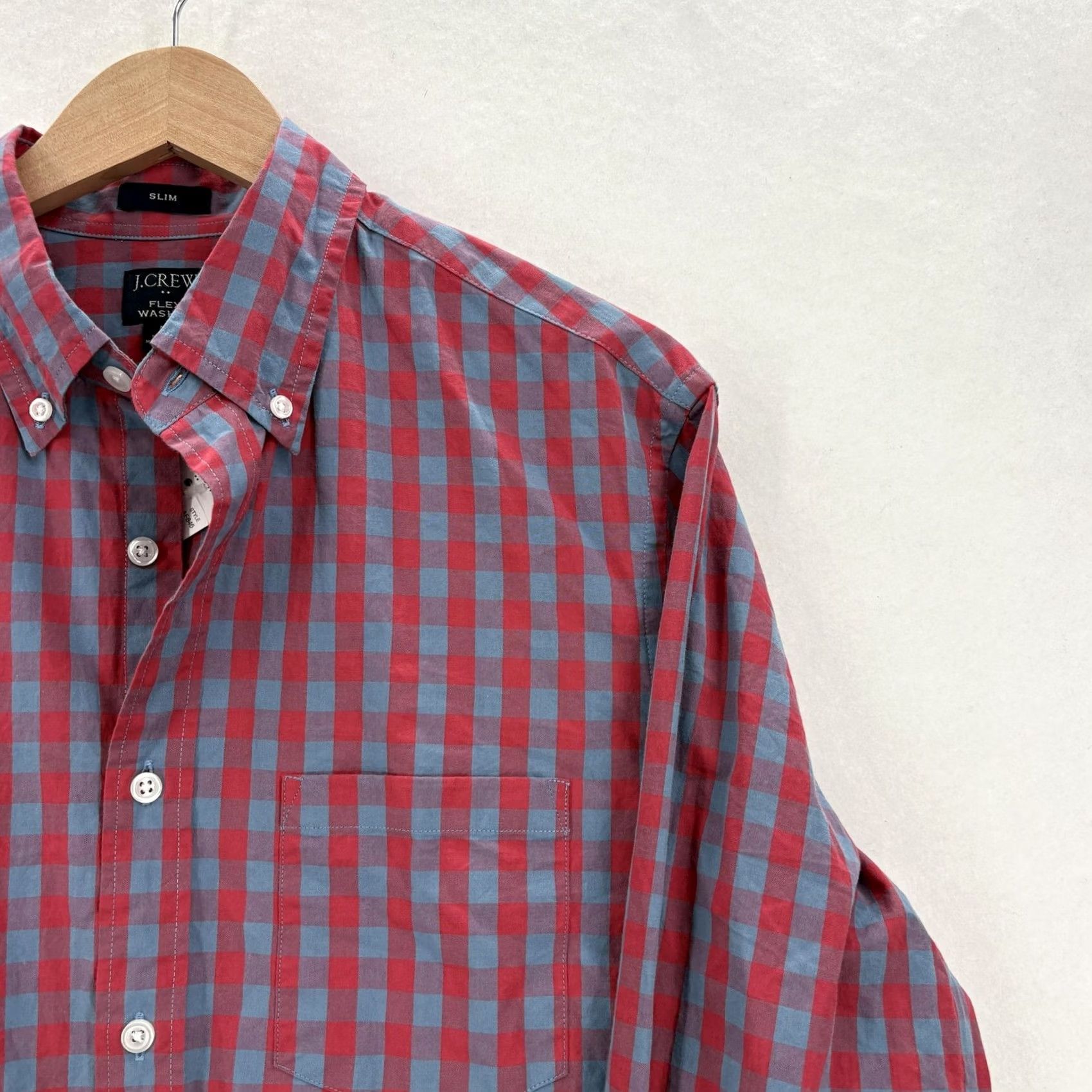 J.Crew J.Crew Shirt Mens M Red Check Long Sleeve Button-Up Slim Stretch Casual Modern Size US M / EU 48-50 / 2 - 2 Thumbnail