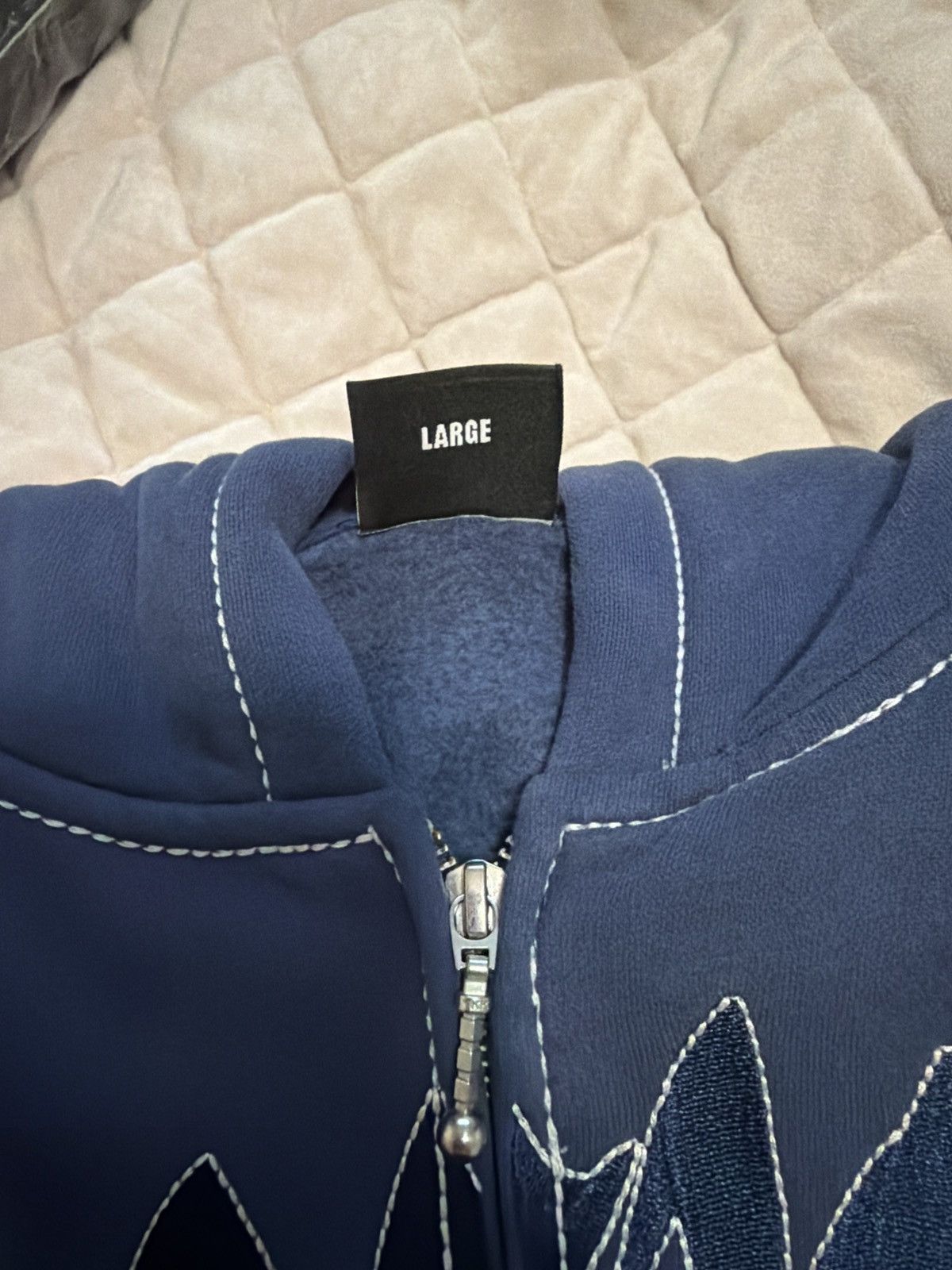 Revenge Revenge Blue Zip Contrast Hoodie Size US L / EU 52-54 / 3 - 4 Thumbnail