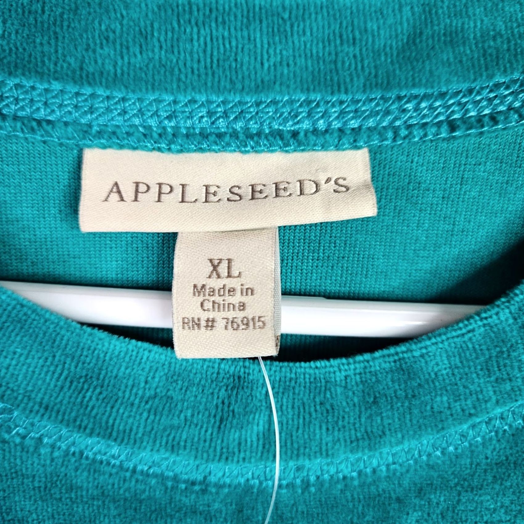 Vintage Appleseed’s Women Top XL Teal Green Velour Long Sleeve Sweatshirt Size XL / US 12-14 / IT 48-50 - 6 Thumbnail