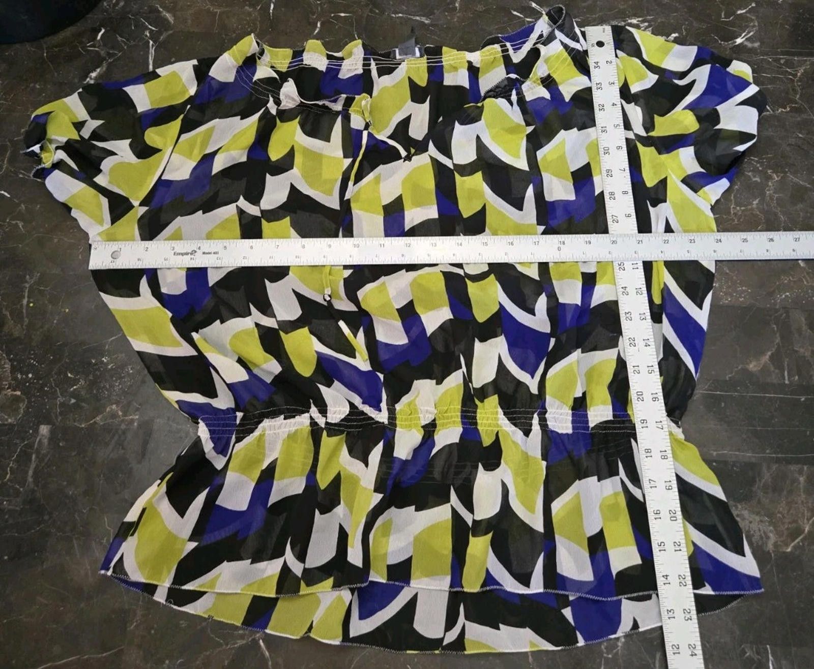 Other Kenneth Cole Reaction Blouse Top Womens 12 Sheer Geometrical Size XL / US 12-14 / IT 48-50 - 11 Thumbnail