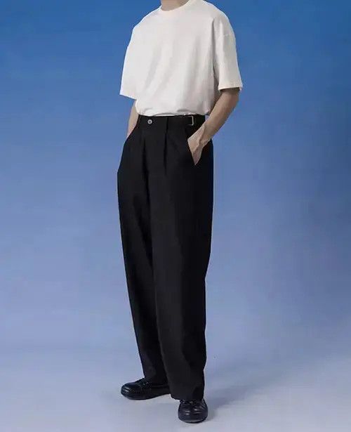 Japanese Brand 20SS Indigo Union Japan Black Relaxed Fit Minimal Pants Size US 31 - 1 Thumbnail