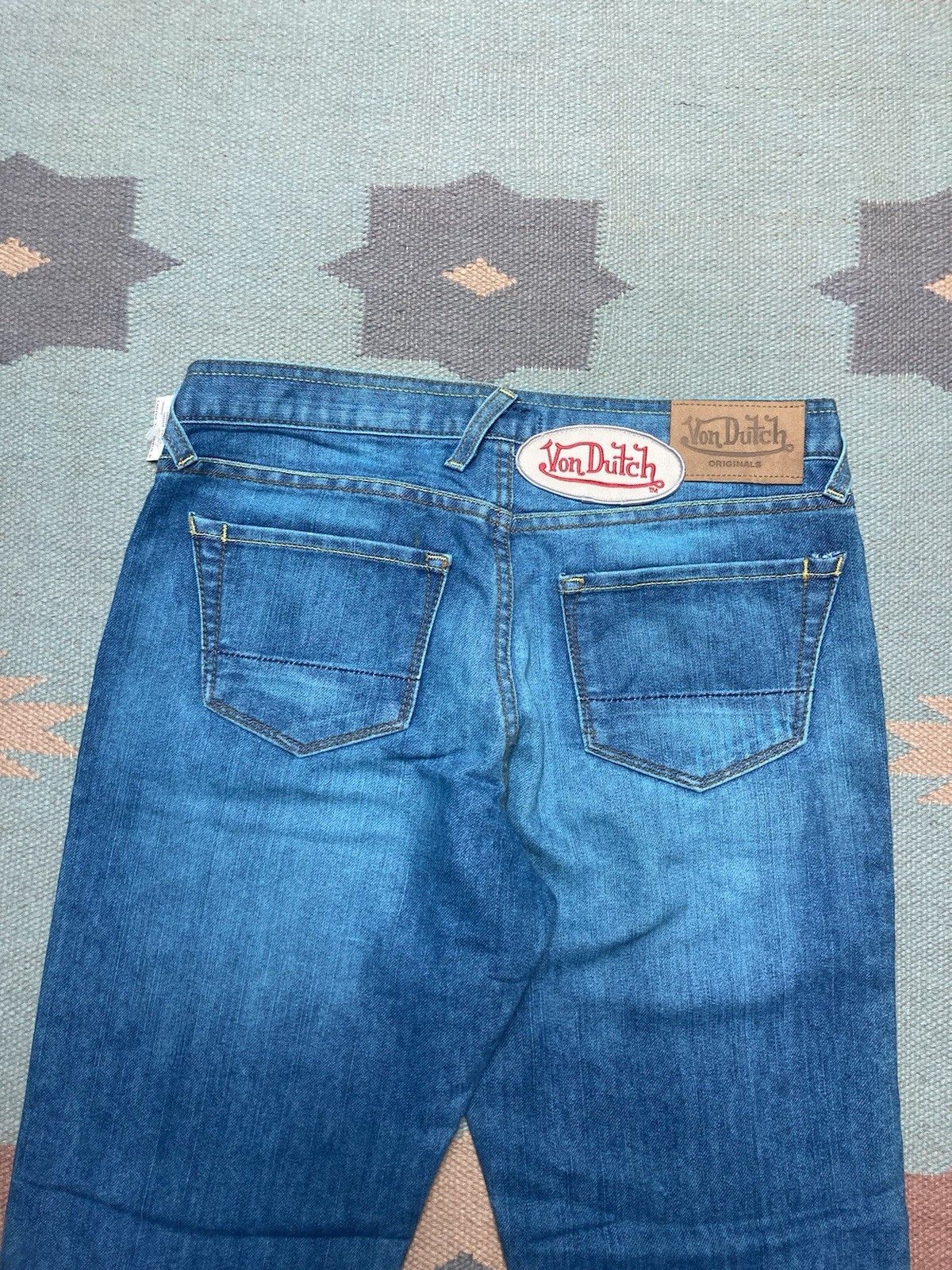 Vintage NEW Von Dutch denim jeans flare leg DEADSTOCK NWT 30x33 Size 30" / US 8 / IT 44 - 8 Thumbnail