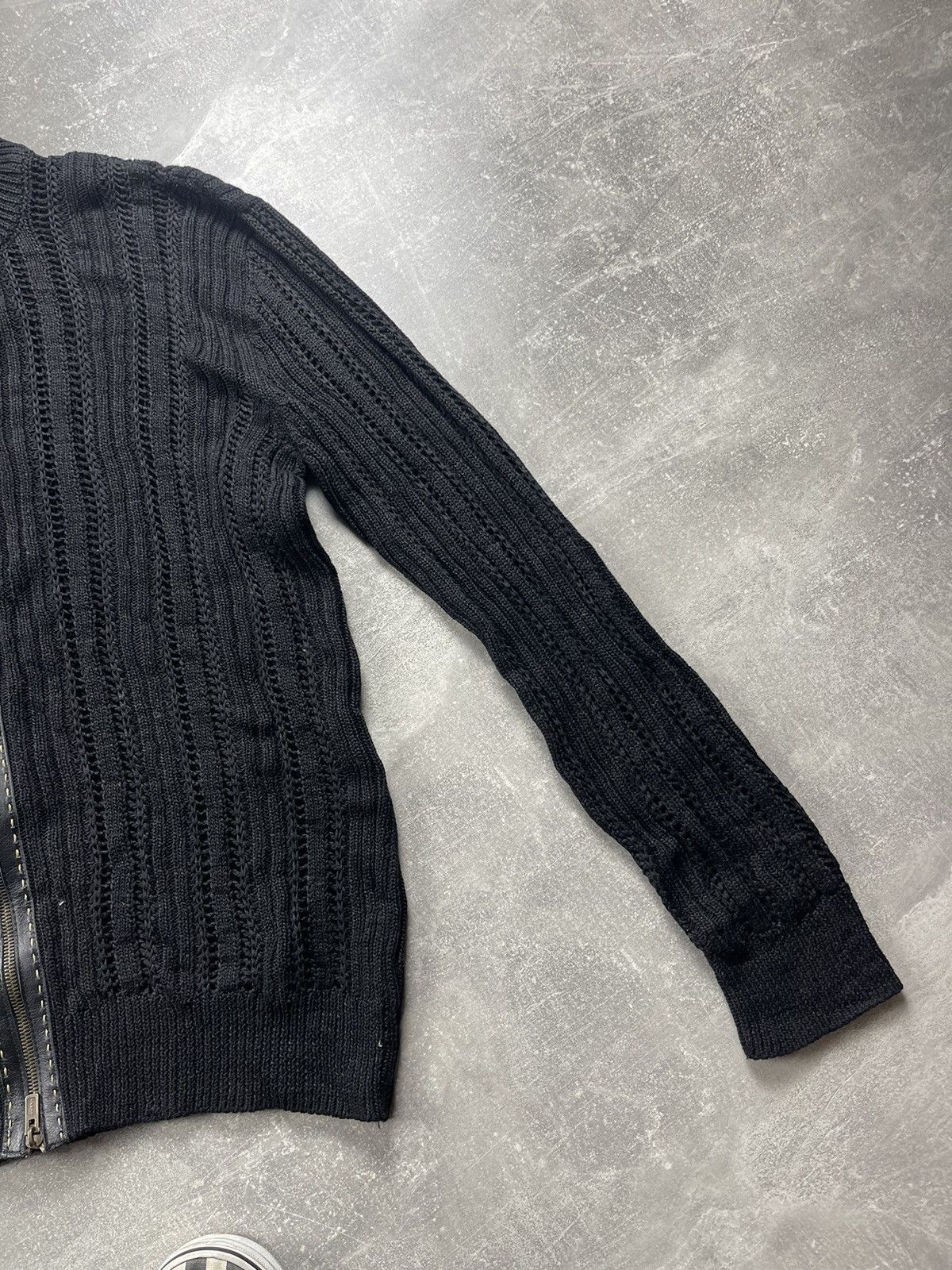 Fendi Fendi Vintage Luxury Ribbed Knit Cotton Zip Cardigan Black Size US M / EU 48-50 / 2 - 8 Thumbnail