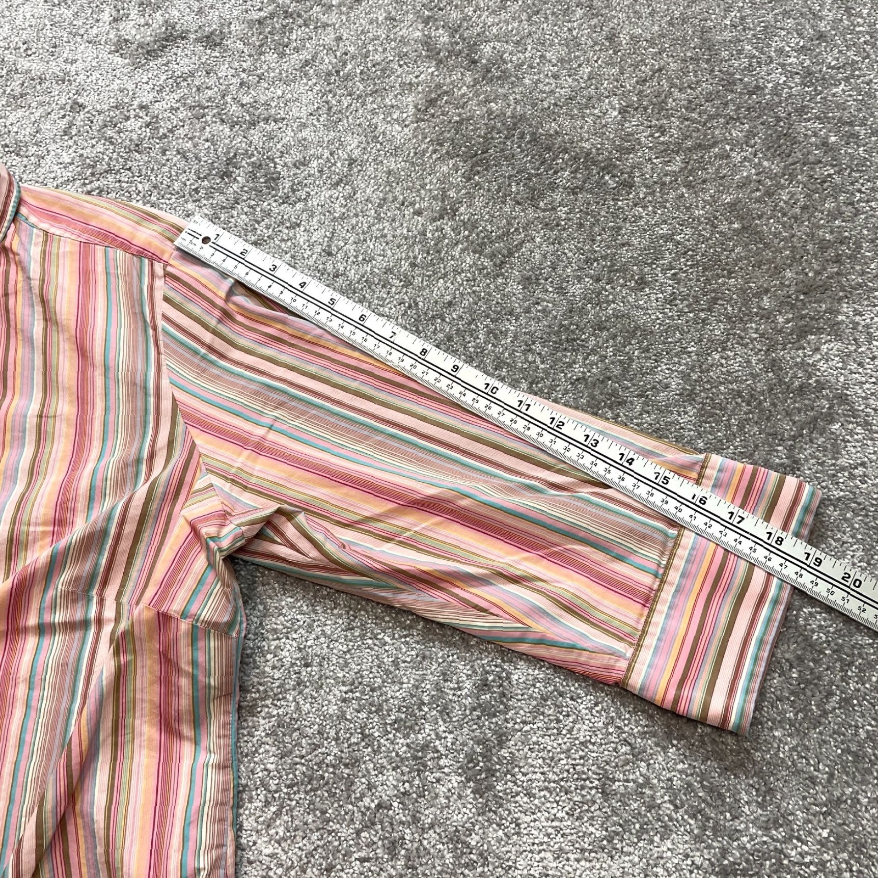 Lands' End Lands' End Button Up Blouse Shirt Womens 22W Pink Striped Collared Long Sleeve Regular Plus Size Size 3XL / US 20-22 - 5 Thumbnail