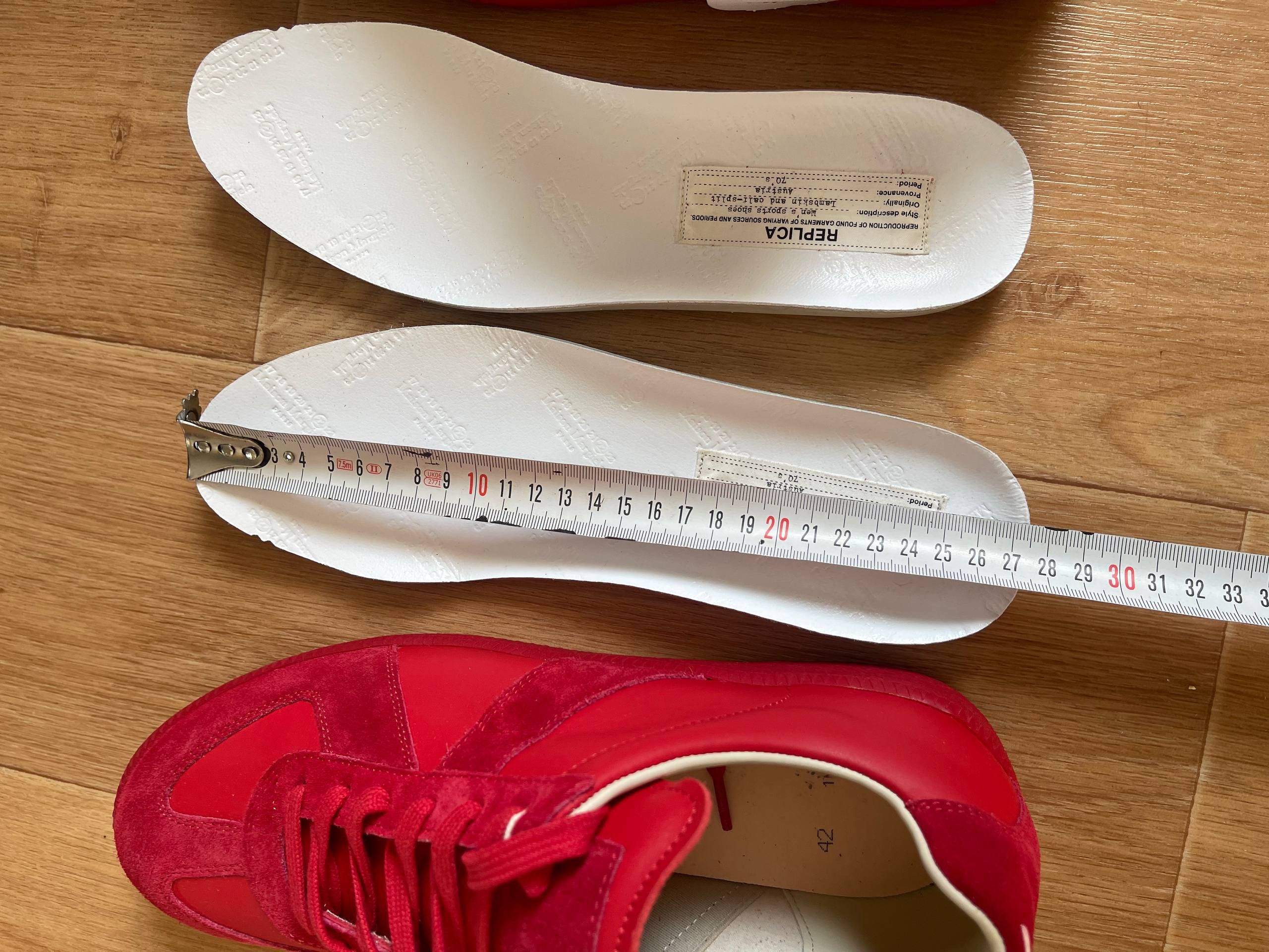 Maison Margiela Maison Martin Margiela MMM Low tTop Replica Red Sneaers Sz42 Size US 9 / EU 42 - 9 Thumbnail