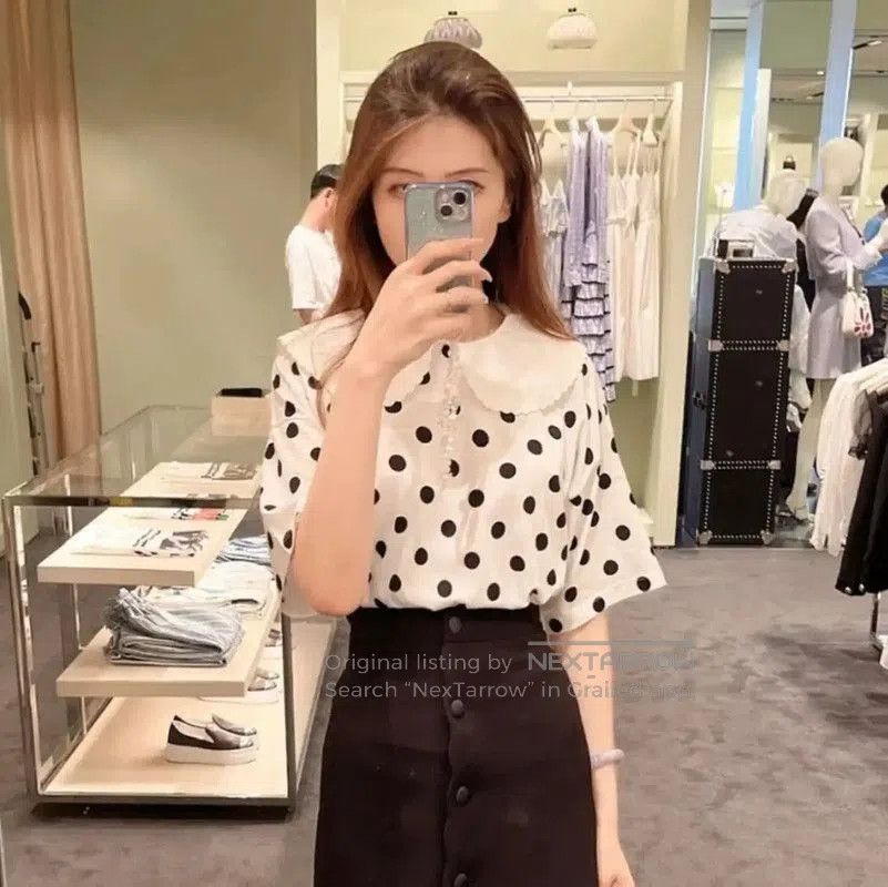 Miu Miu Miu Miu Polka Dot White Cotton T-Shirt . Size XS / US 0-2 / IT 36-38 - 9 Thumbnail