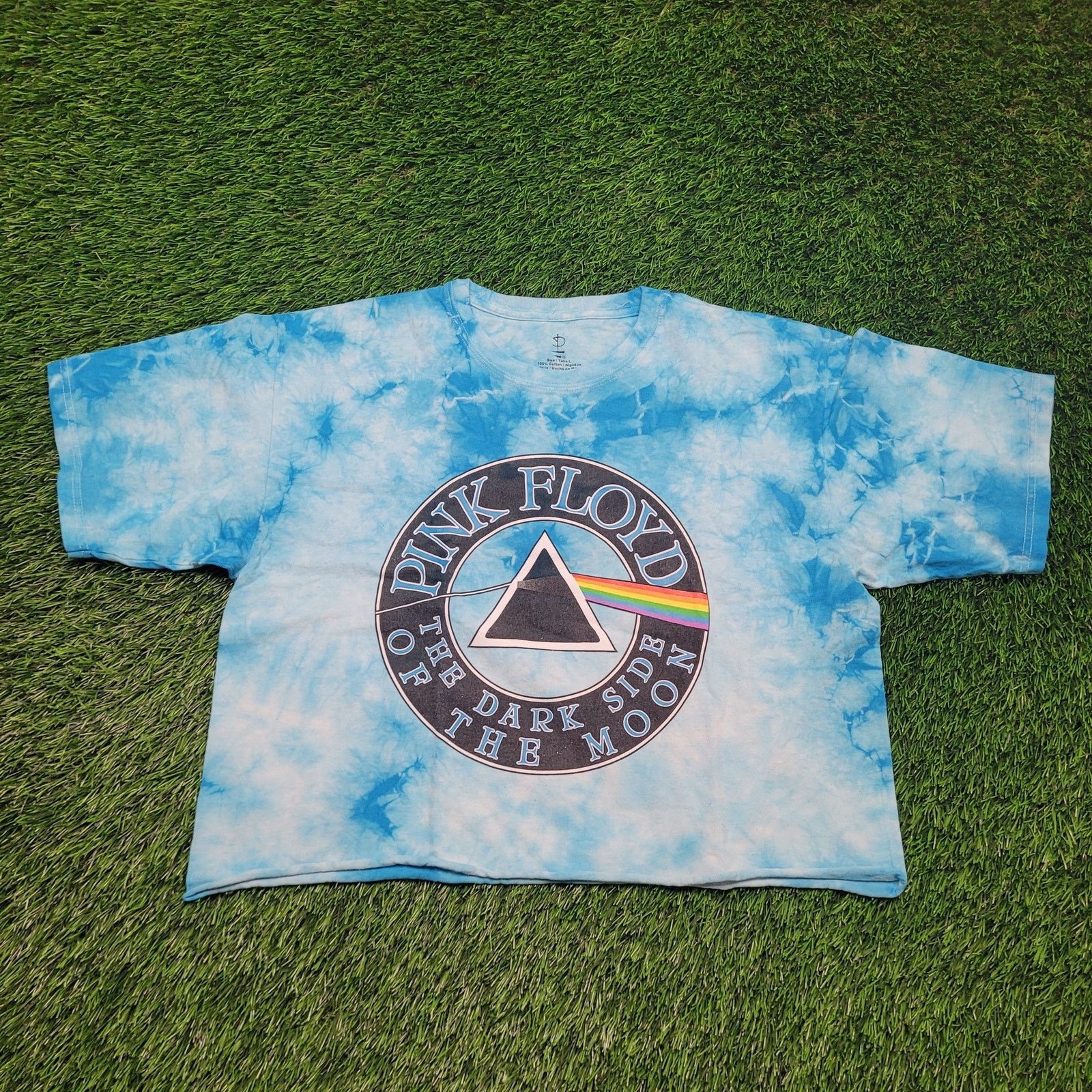 Pink Floyd Pink Floyd Tie-Dye Crop Top Mens L Boxy Fit Cropped Tee Size L / US 10 / IT 46 - 1 Thumbnail