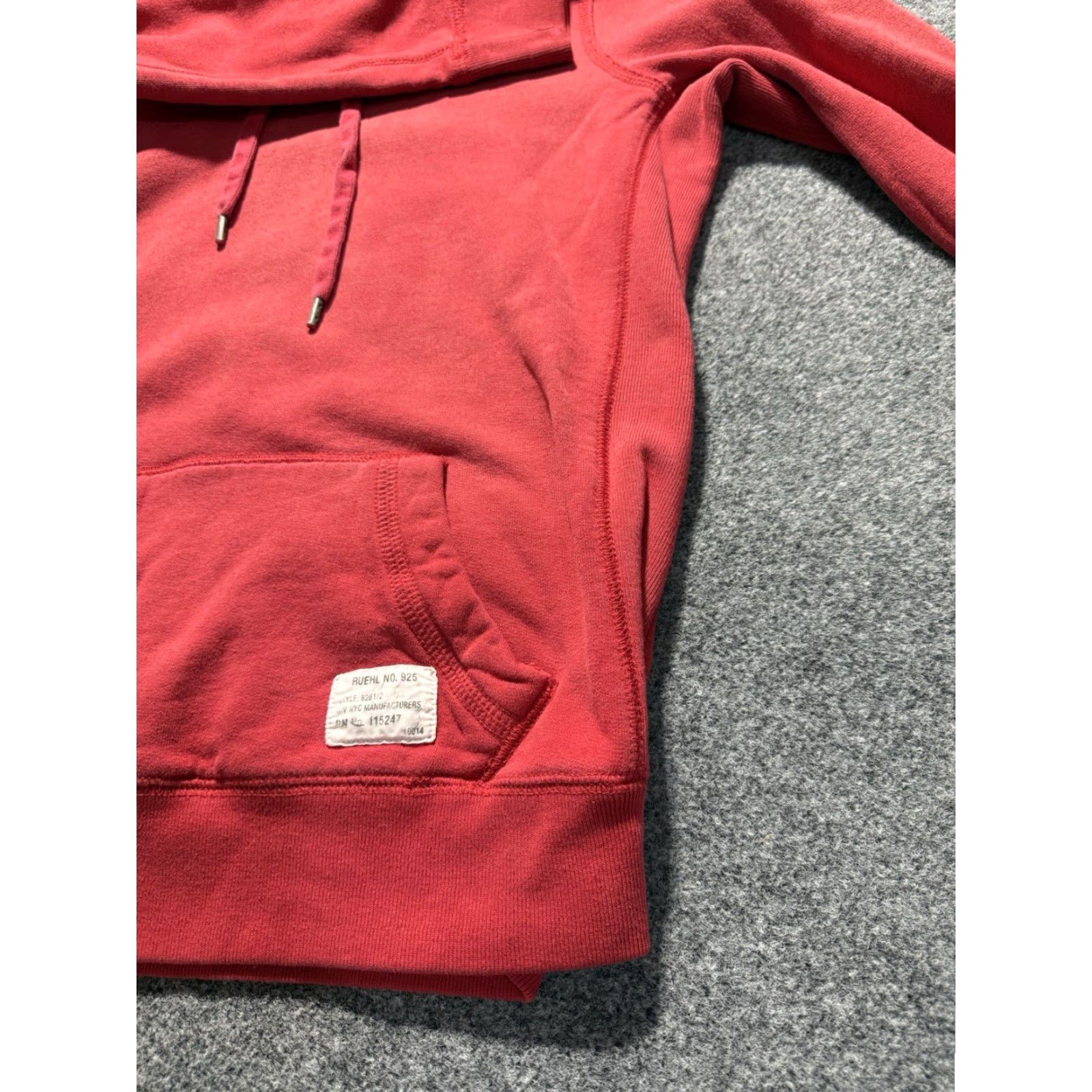 Vintage VINTAGE Ruehl Hoodie Womens Medium Red Heavyweight Fleece Drawstring Slim Pullover Patch Y2K Activewear Women Size M / US 6-8 / IT 42-44 - 6 Thumbnail