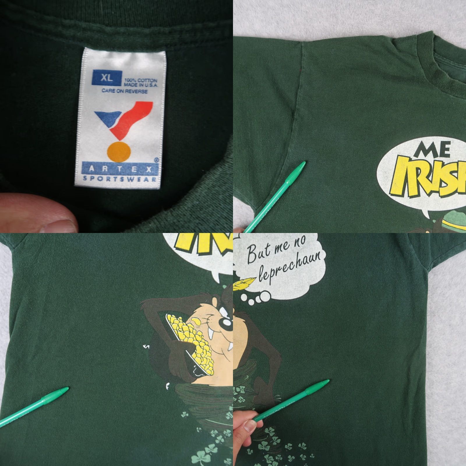 Vintage VINTAGE 90s Taz Looney Tunes Cartoon T Shirt Mens XL Irish St. Patrick's Day Tee Size US XL / EU 56 / 4 - 8 Thumbnail