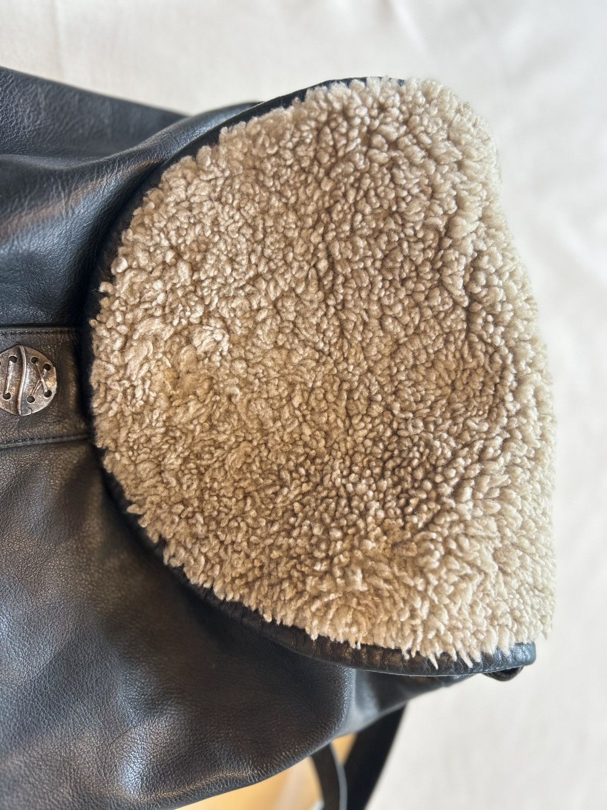 Vintage Y2K fleece & leather backpack Size ONE SIZE - 2 Thumbnail