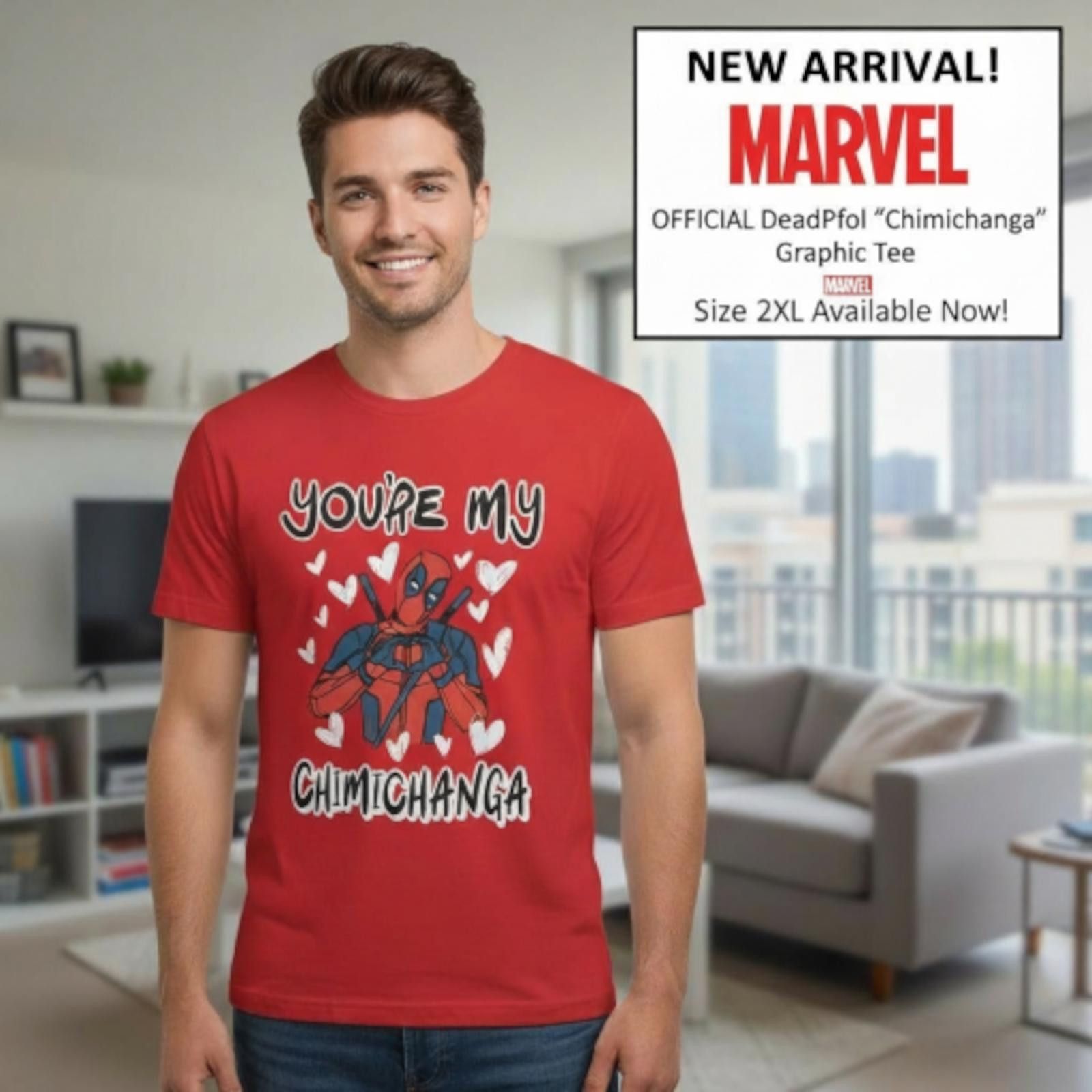 Marvel Comics Marvel Deadpool 'Chimichanga' Graphic Tee Size 2XL Size ONE SIZE - 1 Thumbnail