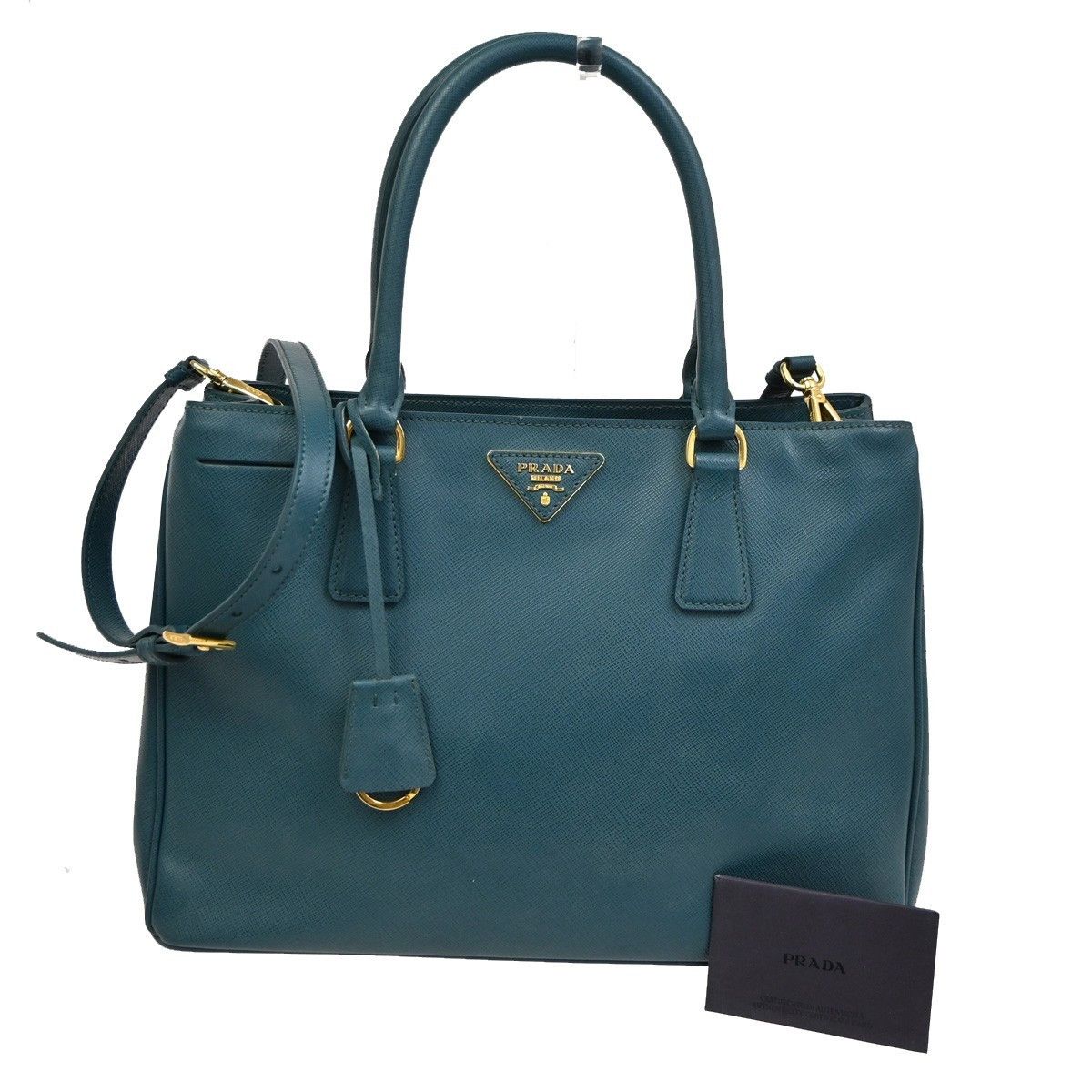 Prada Prada Double Zip Lux Tote Saffiano Leather Size ONE SIZE - 1 Thumbnail